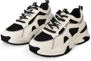 1Pair Womens Tennis Sneakers Stylish Athletic Shoes for Gym Sports Daily Wear Comfortable Breathable Design with Craftsmanship Versatile Footwear for Every Black