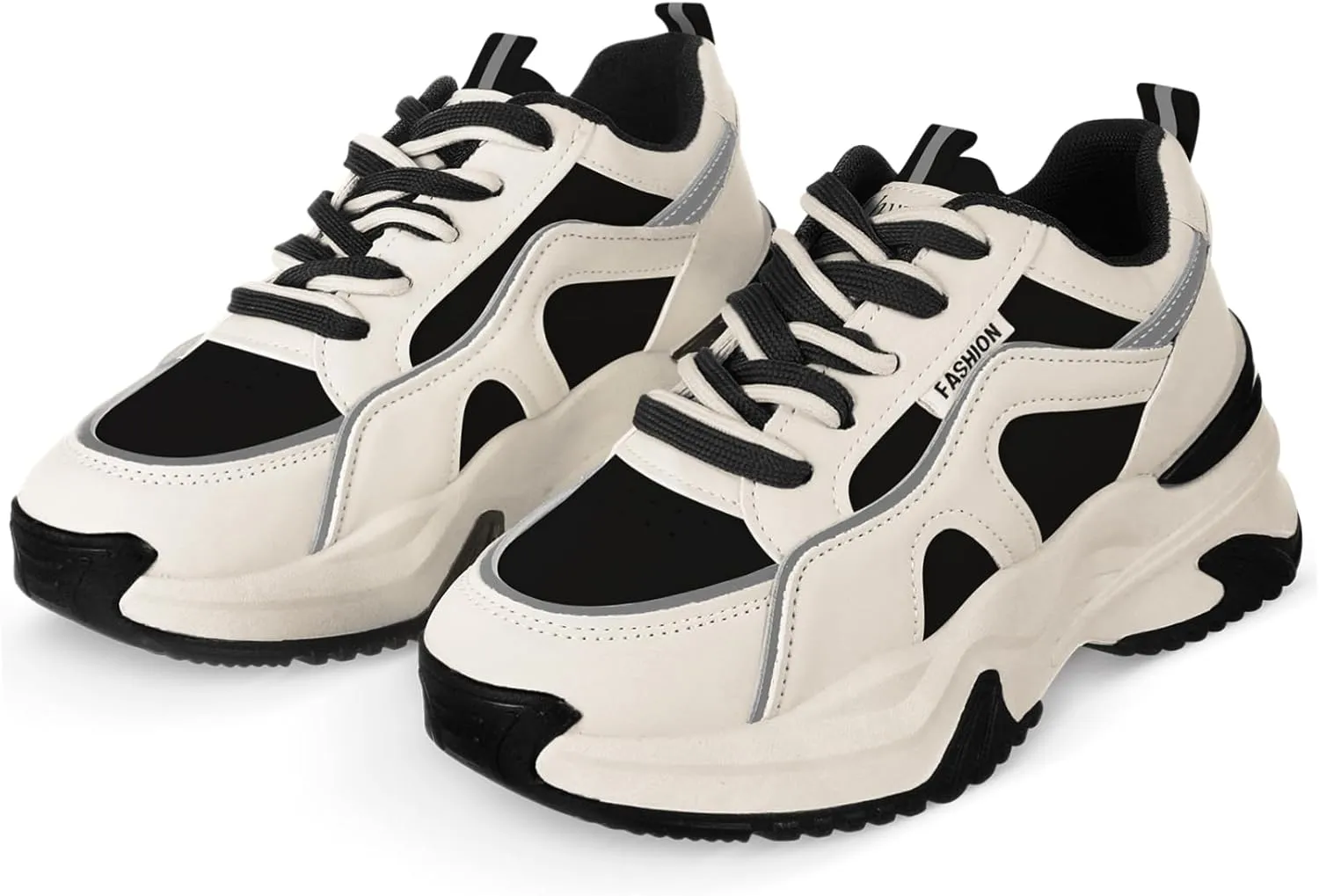 1Pair Womens Tennis Sneakers Stylish Athletic Shoes for Gym Sports Daily Wear Comfortable Breathable Design with Craftsmanship Versatile Footwear for Every Black