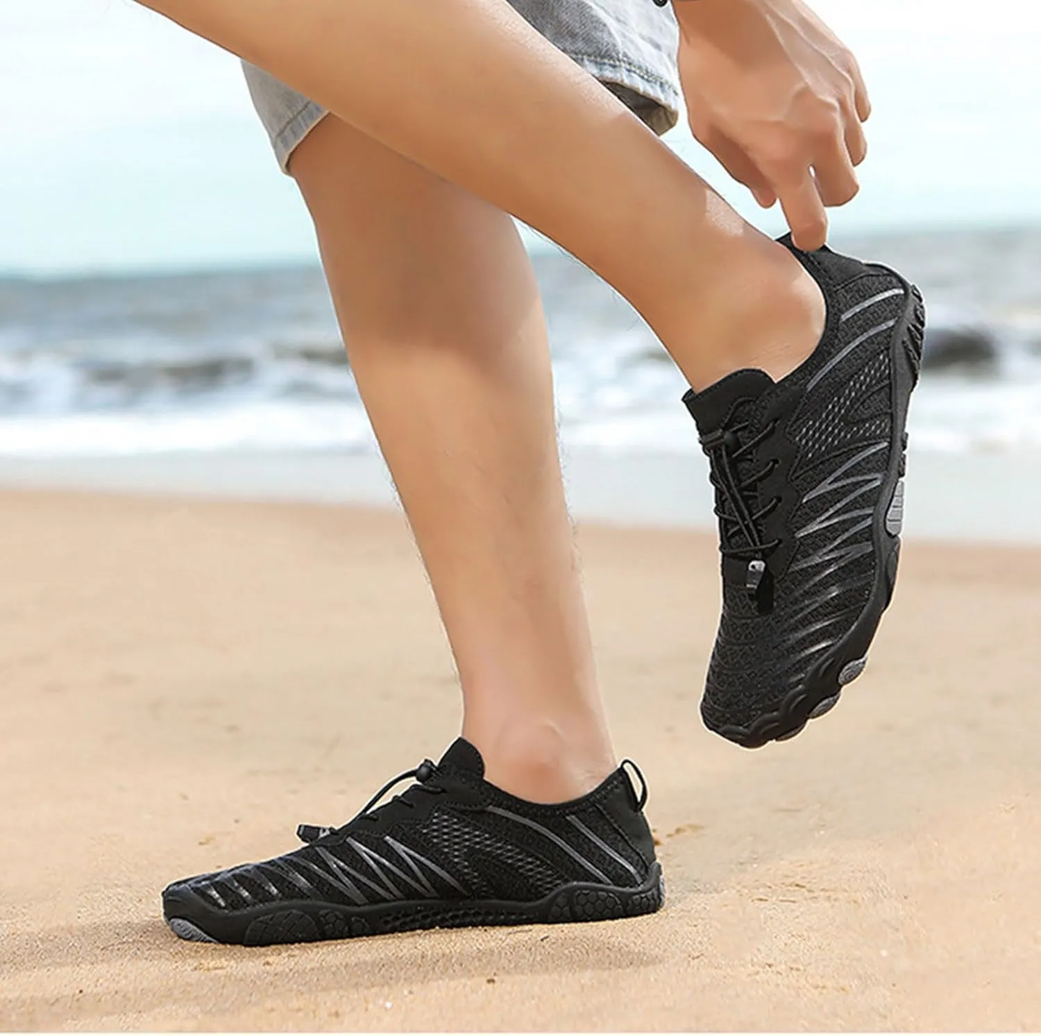2025 New Hiking Footwear for Women Men Lightweight Wide Toe Box Breathable Camping Shoes,Summer Water-Resistant Swim Trail Water Shoes,Outdoor Fashion Comfortable Grounded Comfort Wear