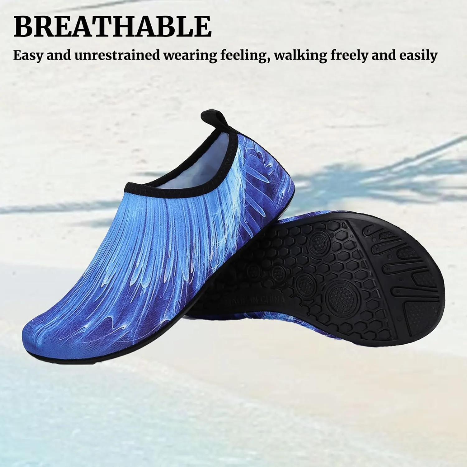 2025 New Water Shoes for Women Men Aqua Socks Swim Beach Barefoot Footwear,Lightweight Quick-Dry Yoga Exercise Shoes,Non-Slip Comfortable Trail Swim Footwear for Camping Swimming Travel