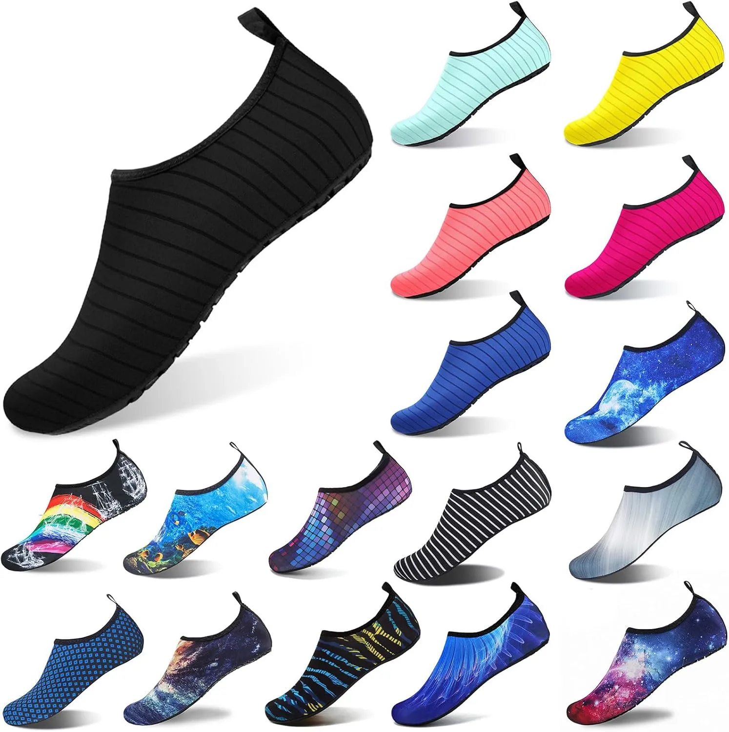 2025 New Water Shoes for Women Men Aqua Socks Swim Beach Barefoot Footwear,Lightweight Quick-Dry Yoga Exercise Shoes,Non-Slip Comfortable Trail Swim Footwear for Camping Swimming Travel