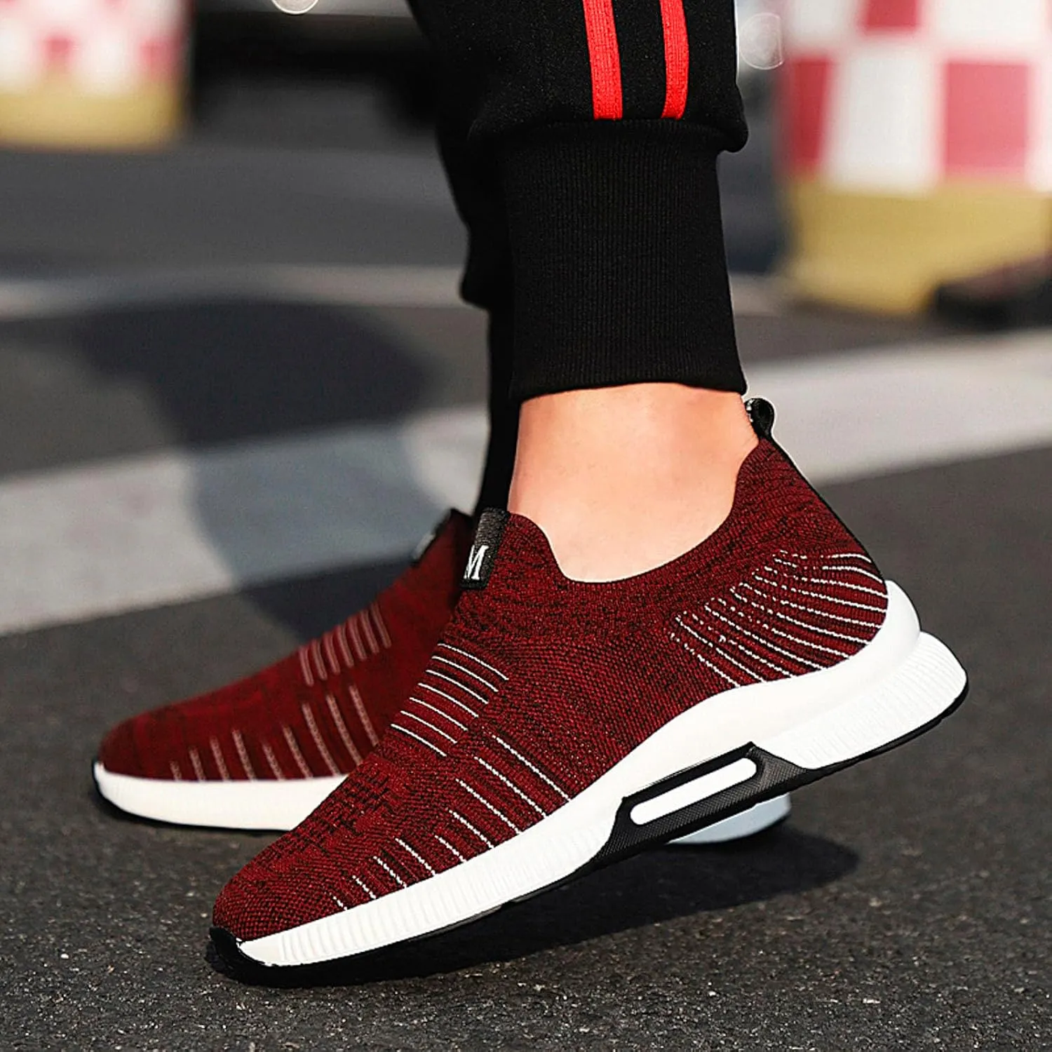 8cm Men's Elevator Shoes Men's Casual Mesh Trainers Lightweight Breathable Lace Up Sports Mens Sneaker Boots Size 13