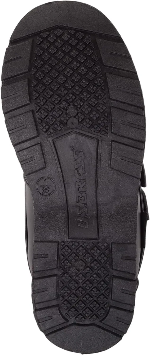 ABSOLUTE FOOTWEAR Junior Childrens Boys Formal Faux Leather Double Velcro Strap Padded School Shoes