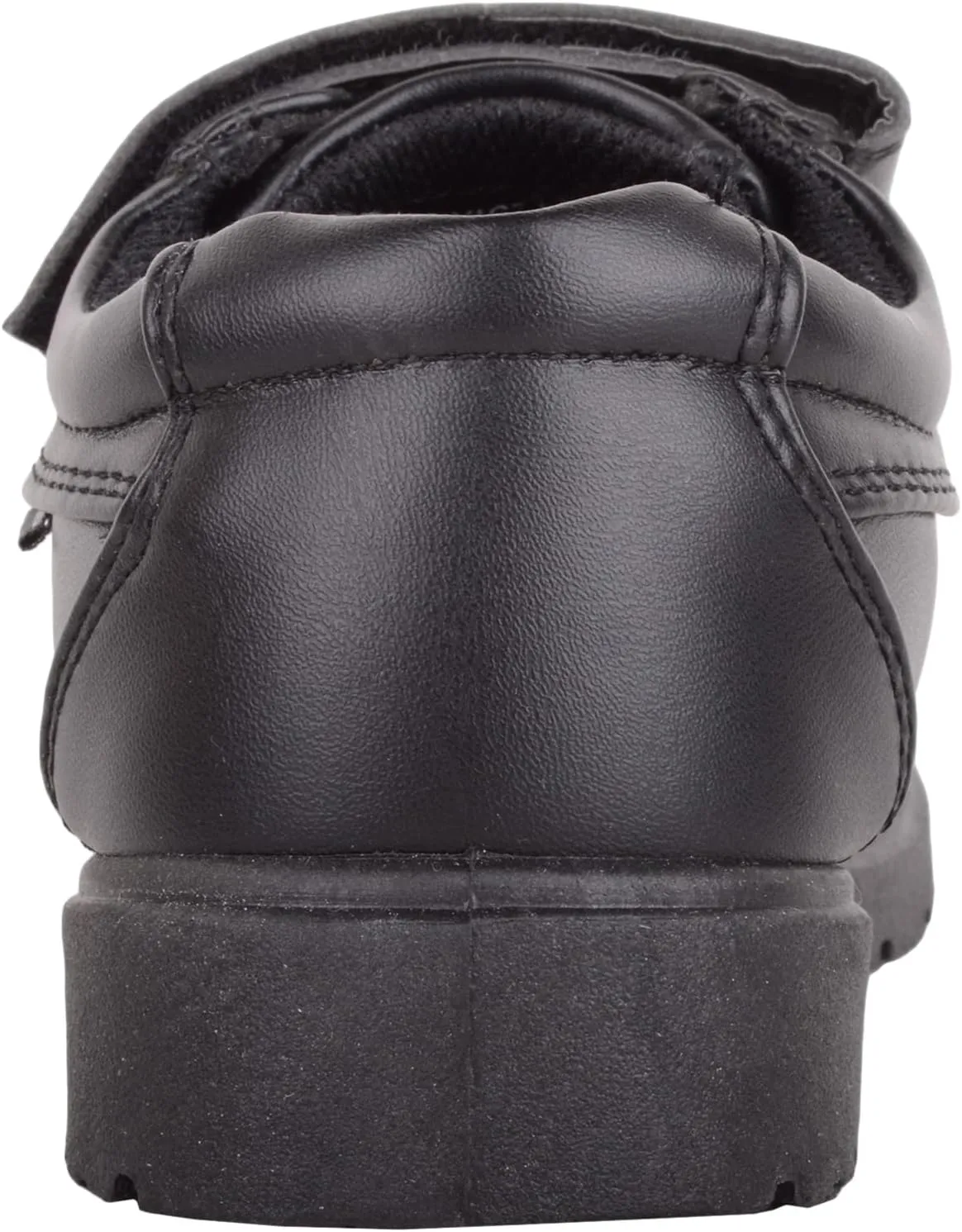 ABSOLUTE FOOTWEAR Junior Childrens Boys Formal Faux Leather Double Velcro Strap Padded School Shoes