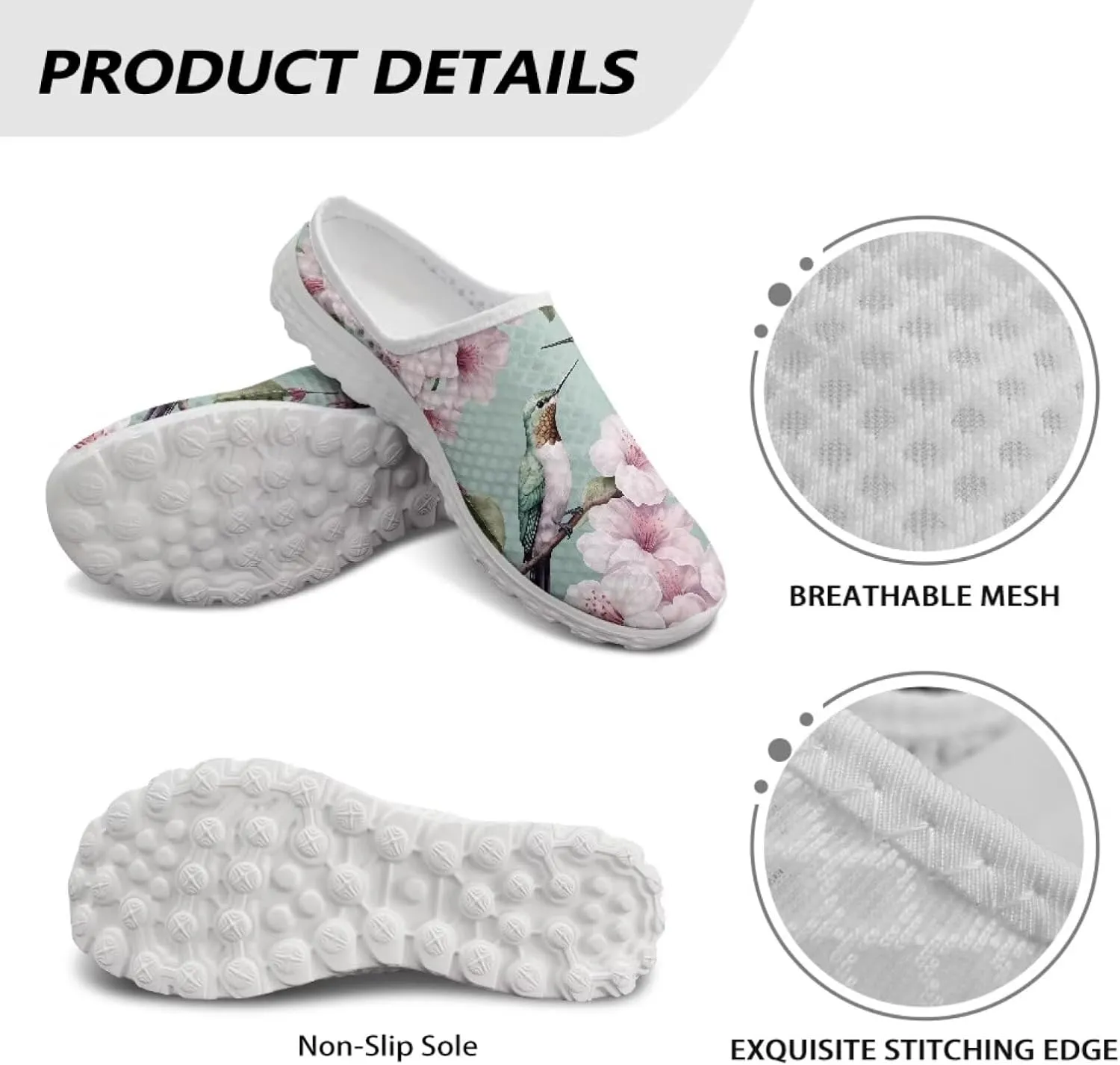Animal Print Mule Sneakers for Women Mesh Running Shoes Low Top Mesh Loafers for Indoor Outdoor