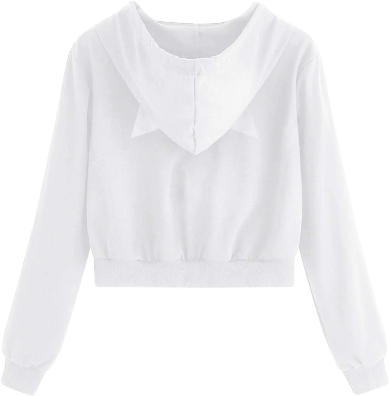 Aniywn Teen Girls Hoodies Cute Cat Ear Crop Top Gothic Hooded Sweatshirt Women Casual Long Sleeve Pullover Hodies