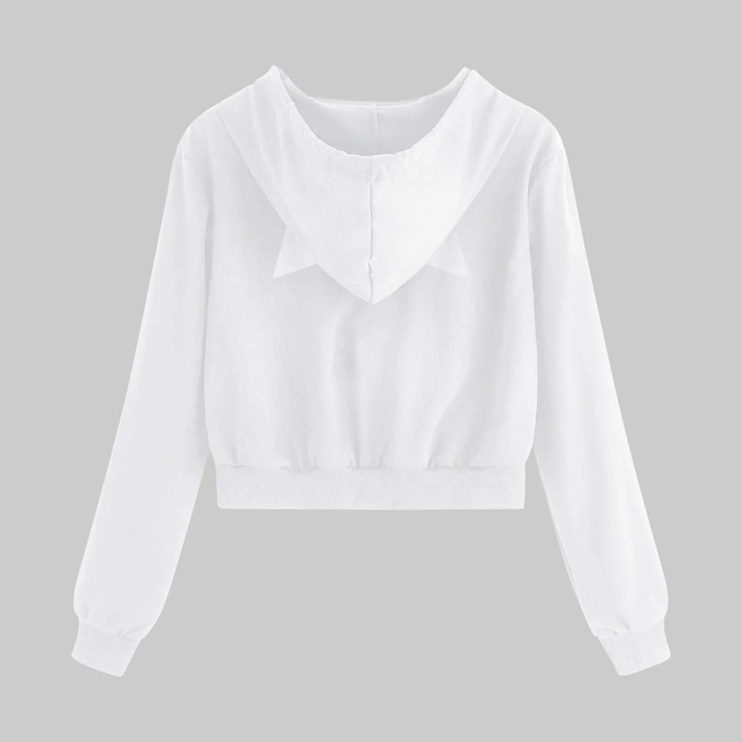 Aniywn Teen Girls Hoodies Cute Cat Ear Crop Top Gothic Hooded Sweatshirt Women Casual Long Sleeve Pullover Hodies