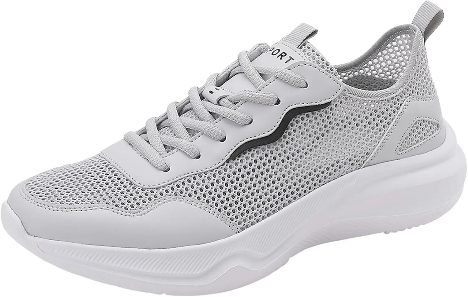 Arch Support Hiking Shoes for Men Breathable Elastic Fly Woven Mesh Sneaker Men's Lightweight Cushion Sneakers