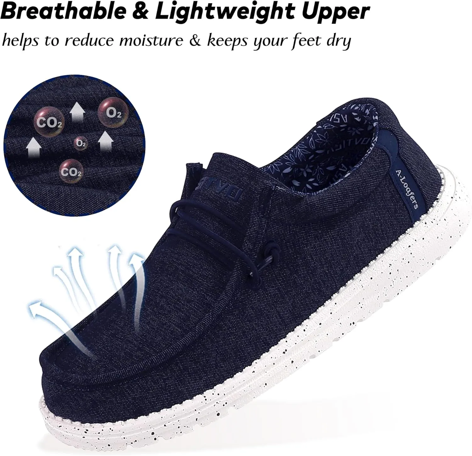 ASITVO Men's Wide Loafers & Slip-ons|Big Size Casual Slip on Walking Shoes|Width Toe Box