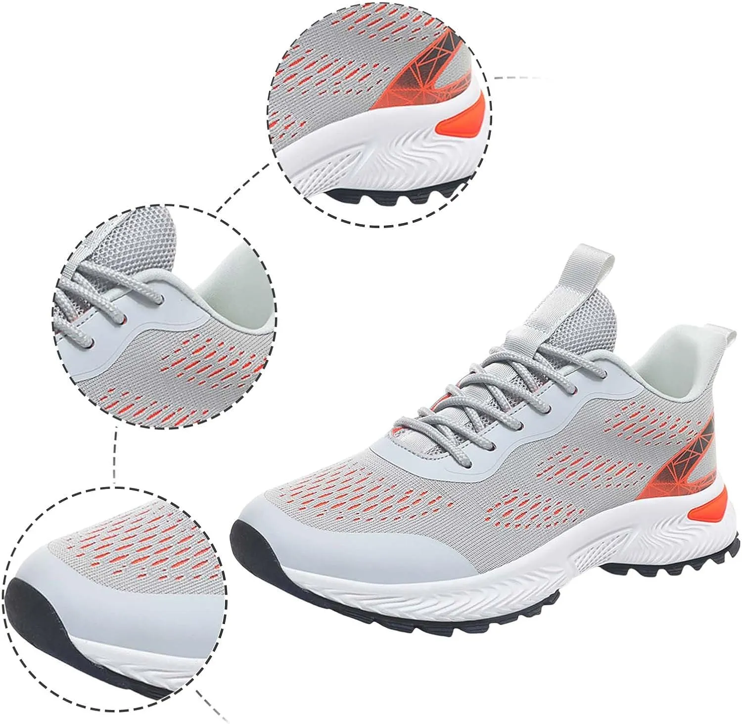 Athletic Fashion Sneakers for Men Casual Sneaker Mesh Breathable Walking Shoe Lightweight Elderly Slip on Shoes