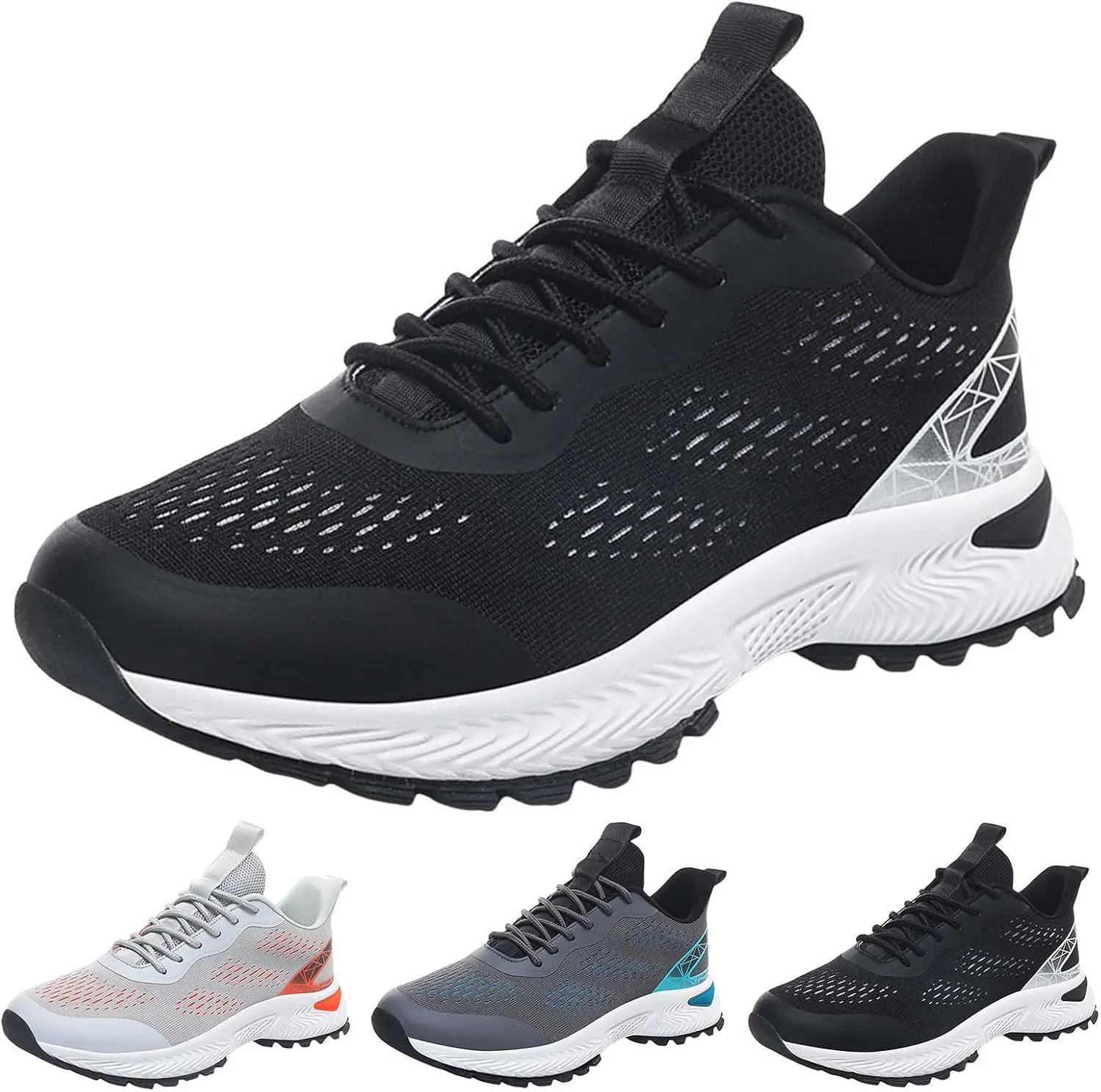Athletic Fashion Sneakers for Men Casual Sneaker Mesh Breathable Walking Shoe Lightweight Elderly Slip on Shoes
