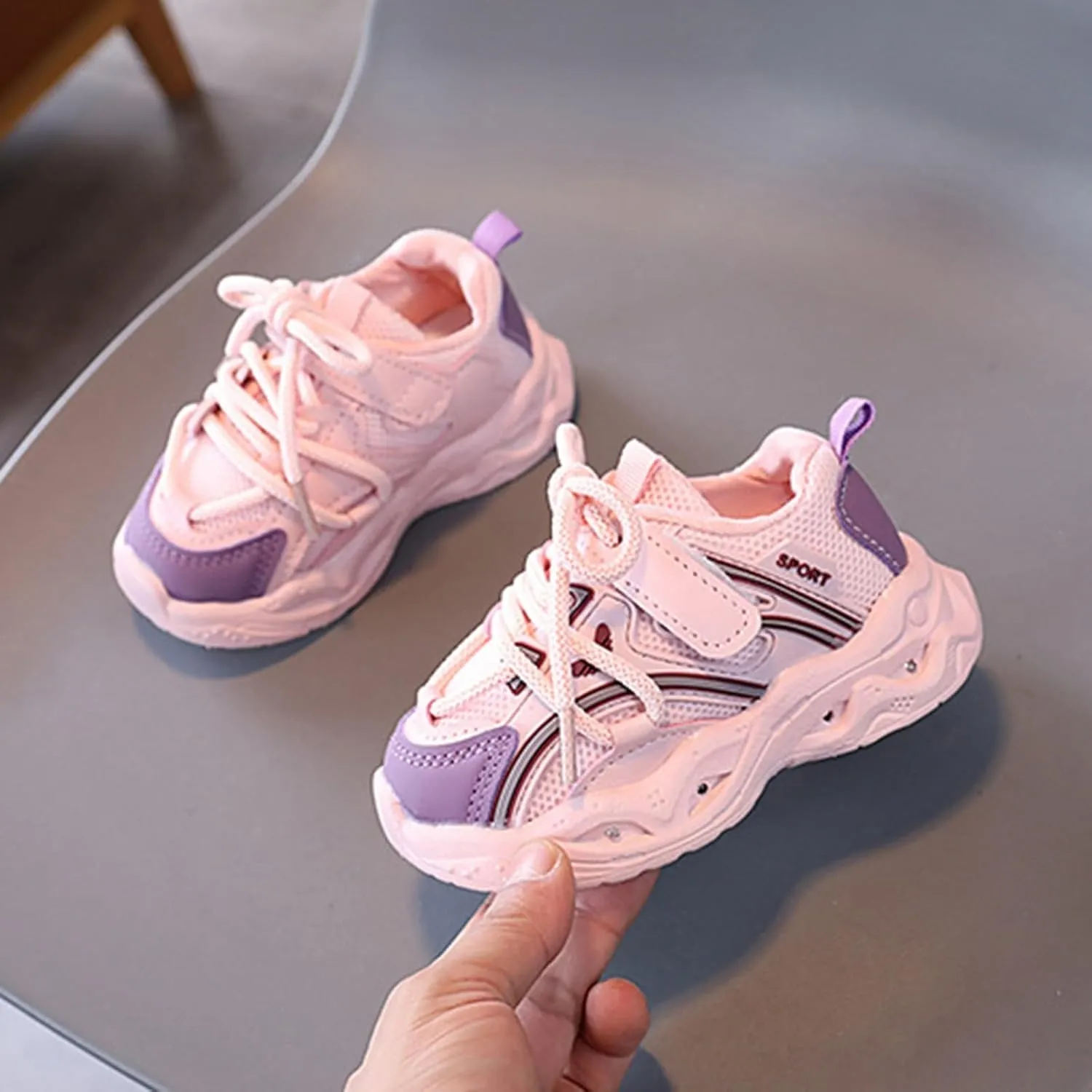Baby Infant Leather Lace Lights up Sneakers Hook Loop Non Slip Walking Sport Shoes Toddler Newborn Casual Breathable