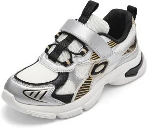 Balabala Kids Sneakers Boys Girls Running Tennis Shoes Lightweight Breathable Vintage Athletic with Hook and Loop