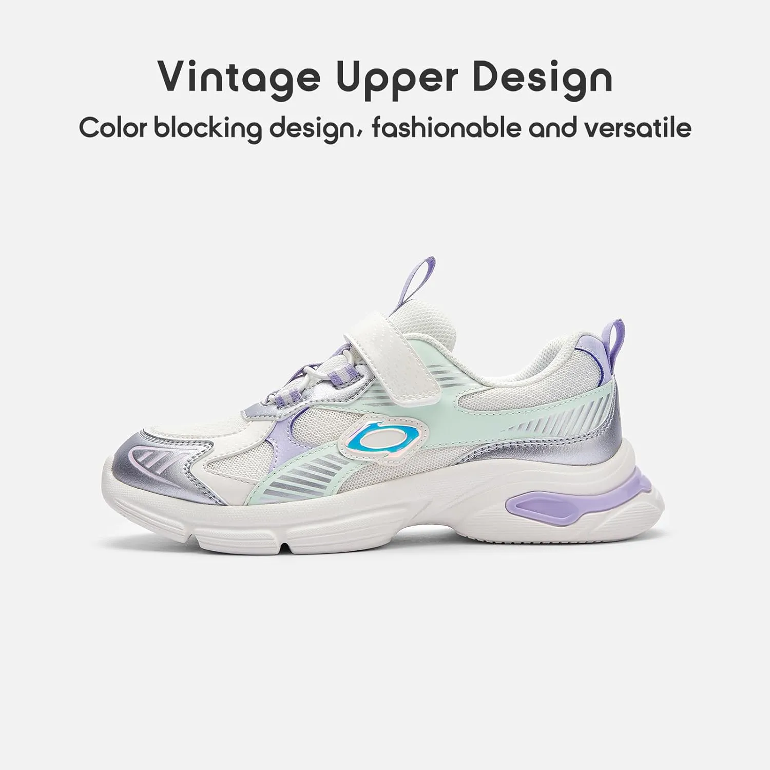 Balabala Kids Sneakers Boys Girls Running Tennis Shoes Lightweight Breathable Vintage Athletic with Hook and Loop