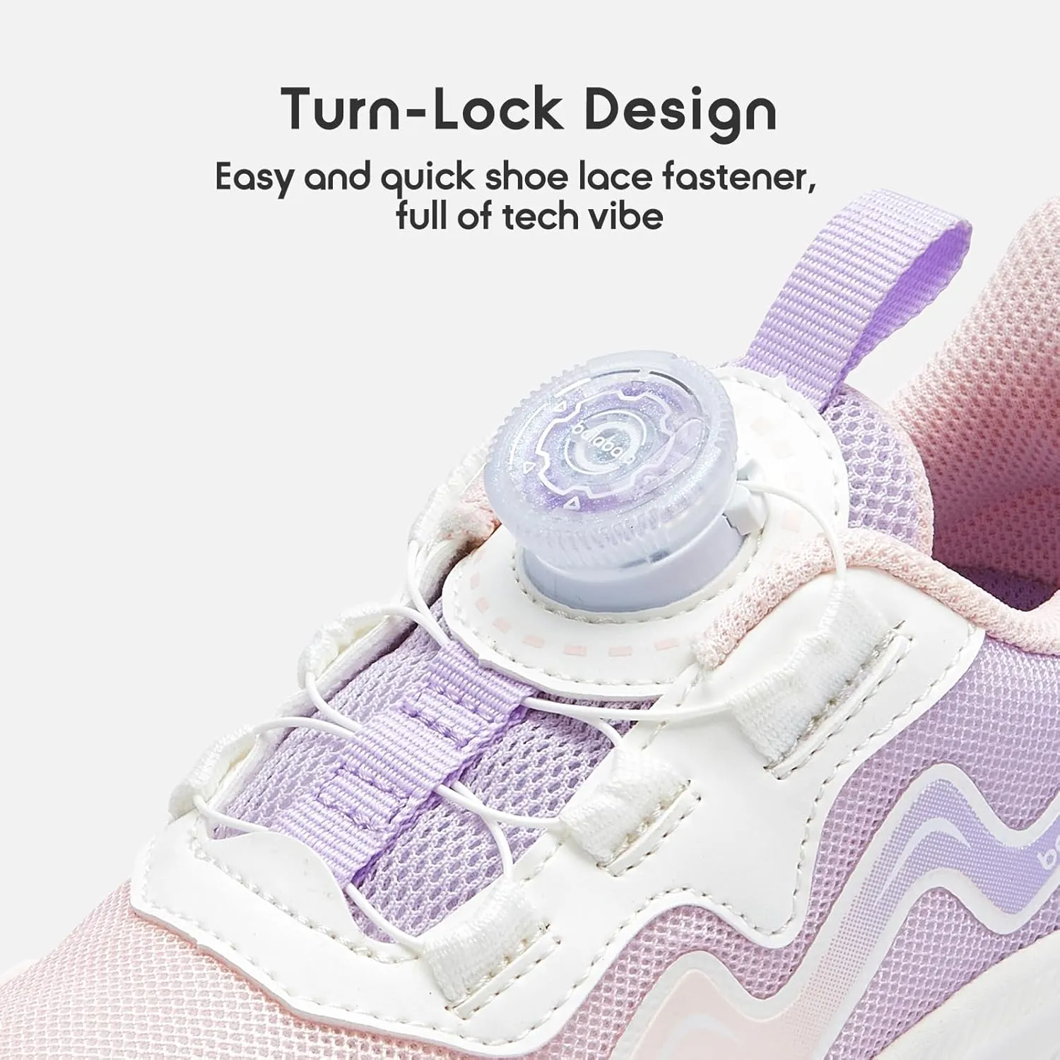 Balabala Kids Turn-Lock Sneakers Girls Boys Cool Running Tennis Shoes Lightweight Breathable Fashion Athletic Sports