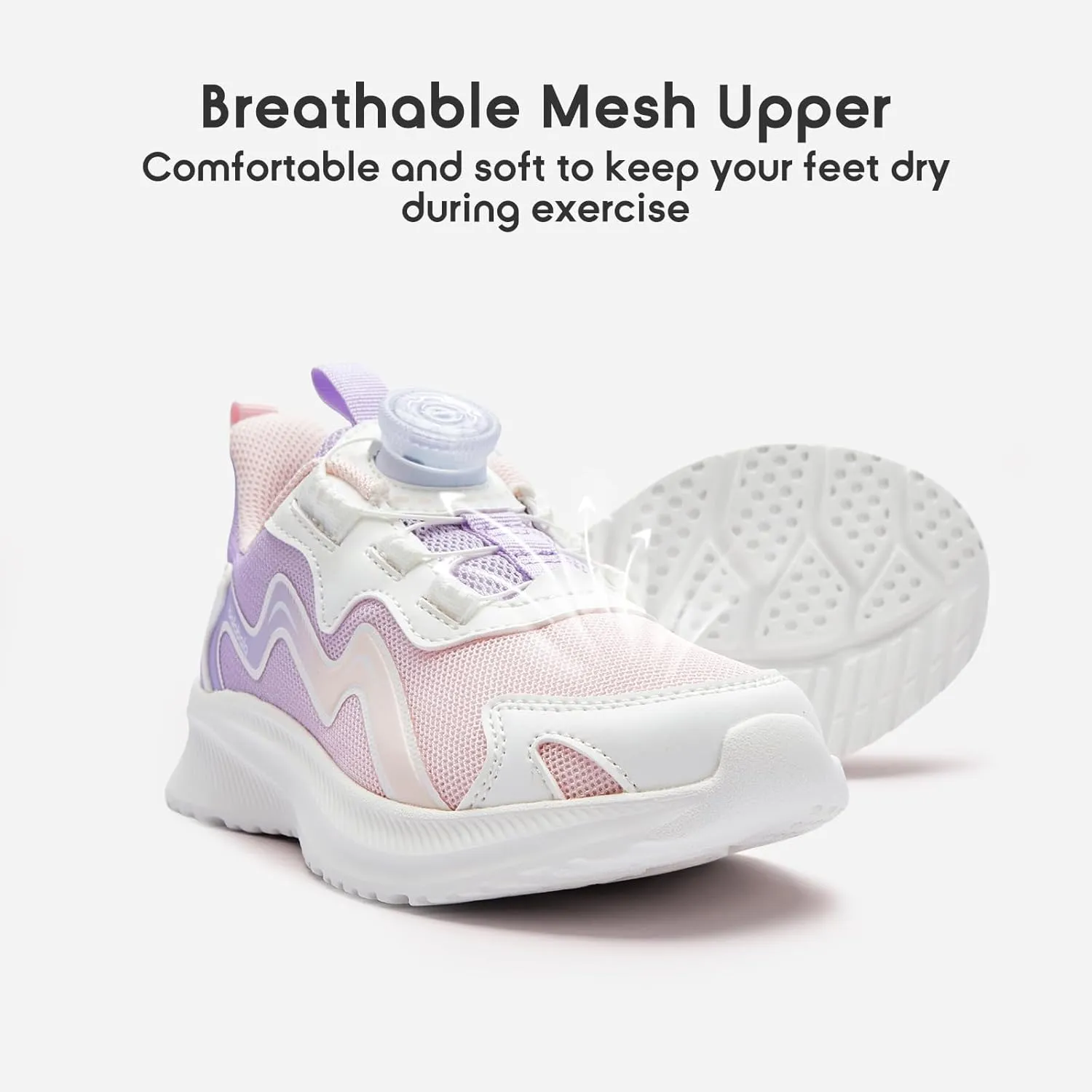 Balabala Kids Turn-Lock Sneakers Girls Boys Cool Running Tennis Shoes Lightweight Breathable Fashion Athletic Sports