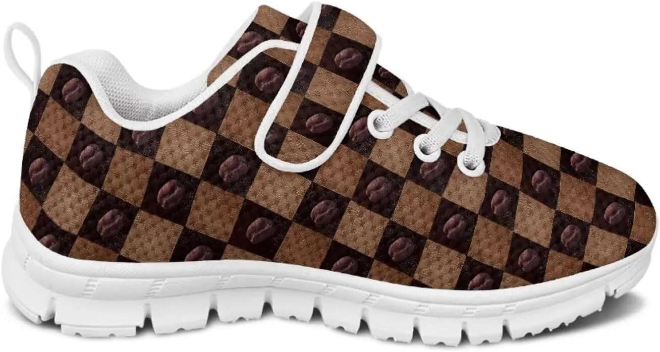Black Print Kids Sneakers Boys Athletic Running Shoes Single Buckle Girls Running Tennis Mesh Shoes