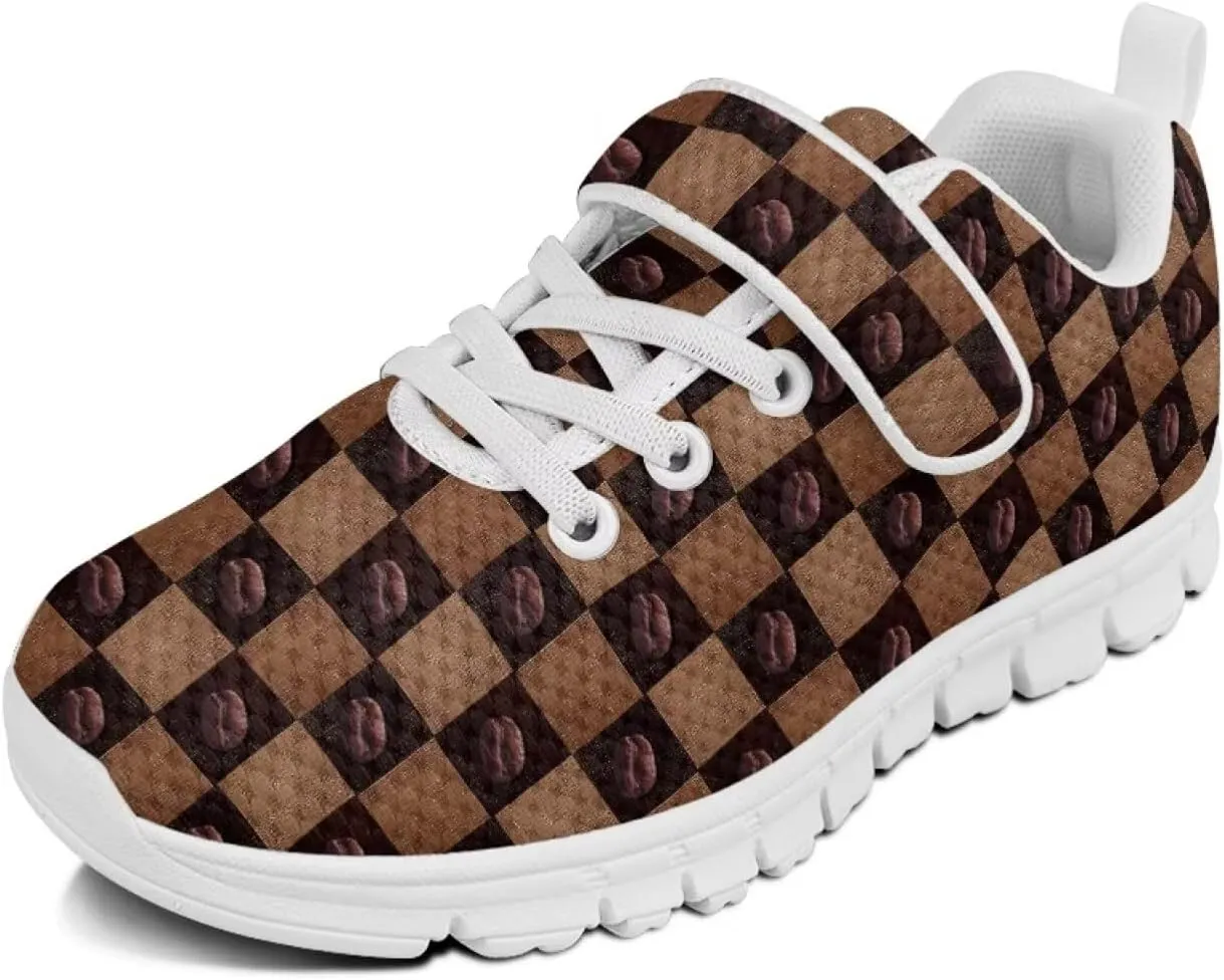 Black Print Kids Sneakers Boys Athletic Running Shoes Single Buckle Girls Running Tennis Mesh Shoes