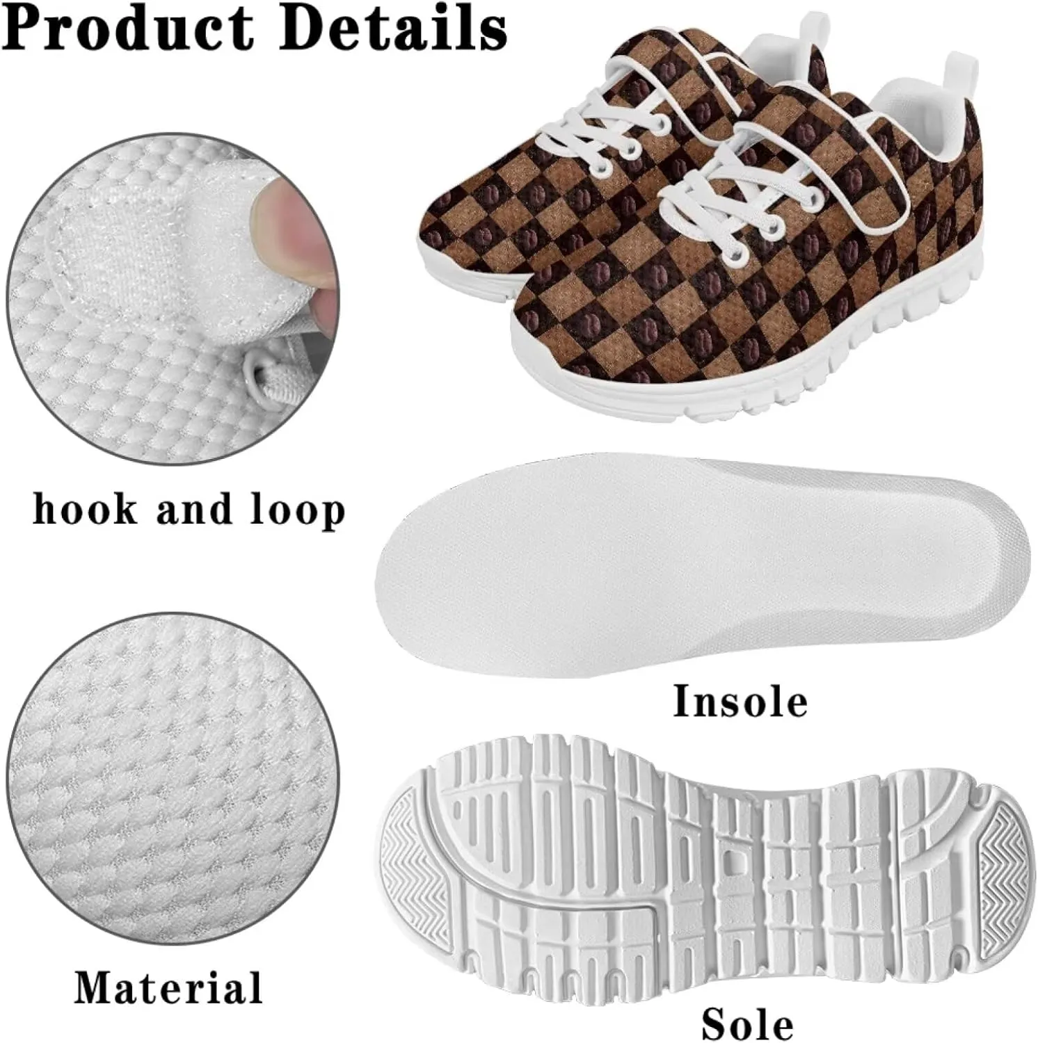 Black Print Kids Sneakers Boys Athletic Running Shoes Single Buckle Girls Running Tennis Mesh Shoes