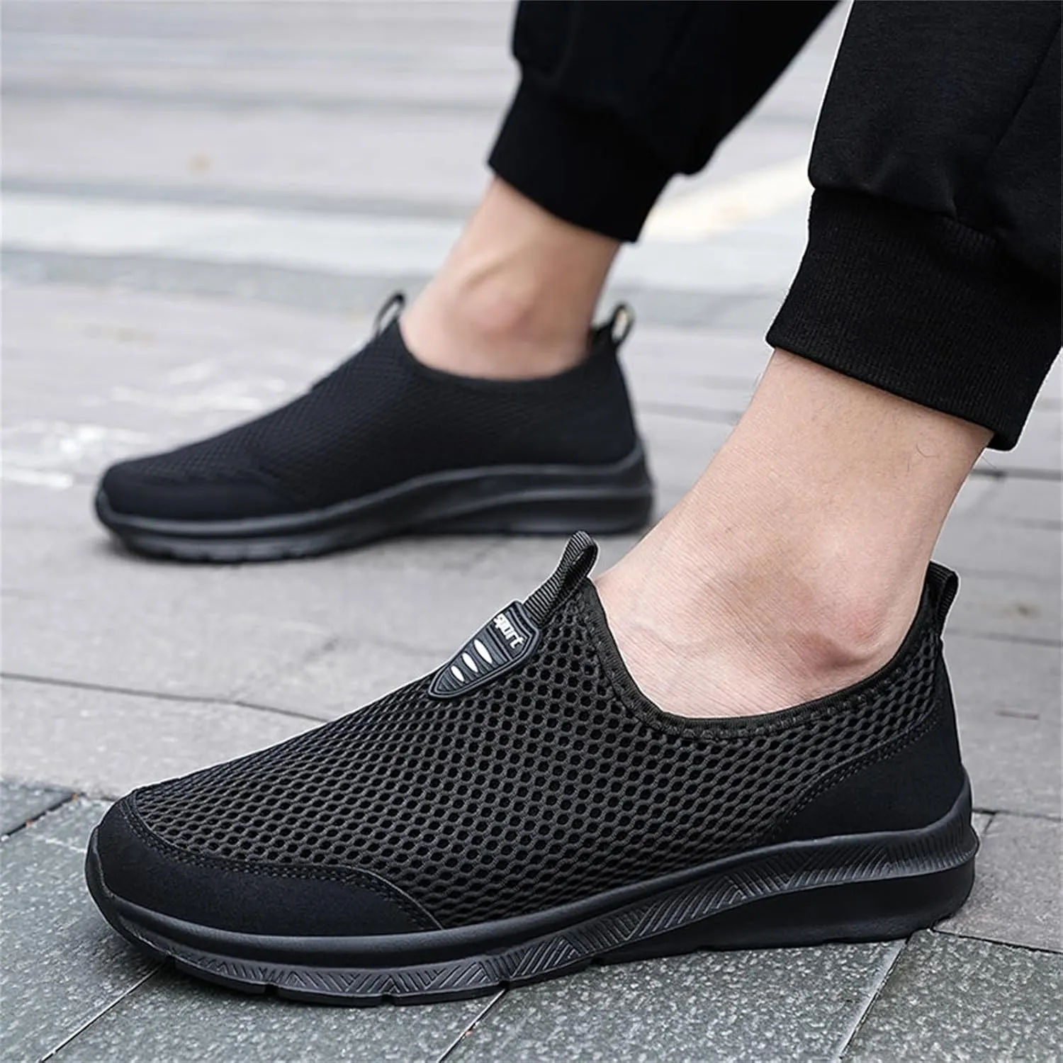Breathable Diabetic Shoes for Men Comfortable Breathable Stretch Canvas Slip On Sneaker Versatile Elderly Shoes