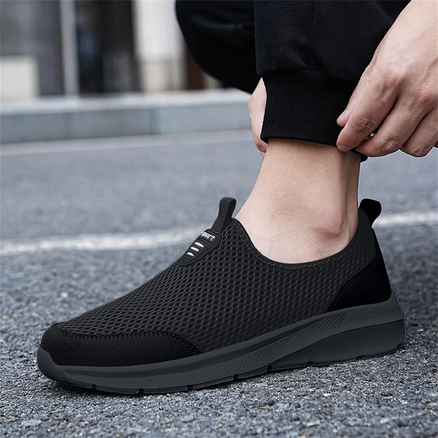 Breathable Diabetic Shoes for Men Comfortable Breathable Stretch Canvas Slip On Sneaker Versatile Elderly Shoes