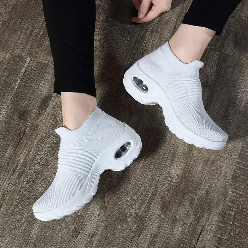 Breathable Mesh Women's Running Shoes, Comfy Walking Shoes with Air Cushion