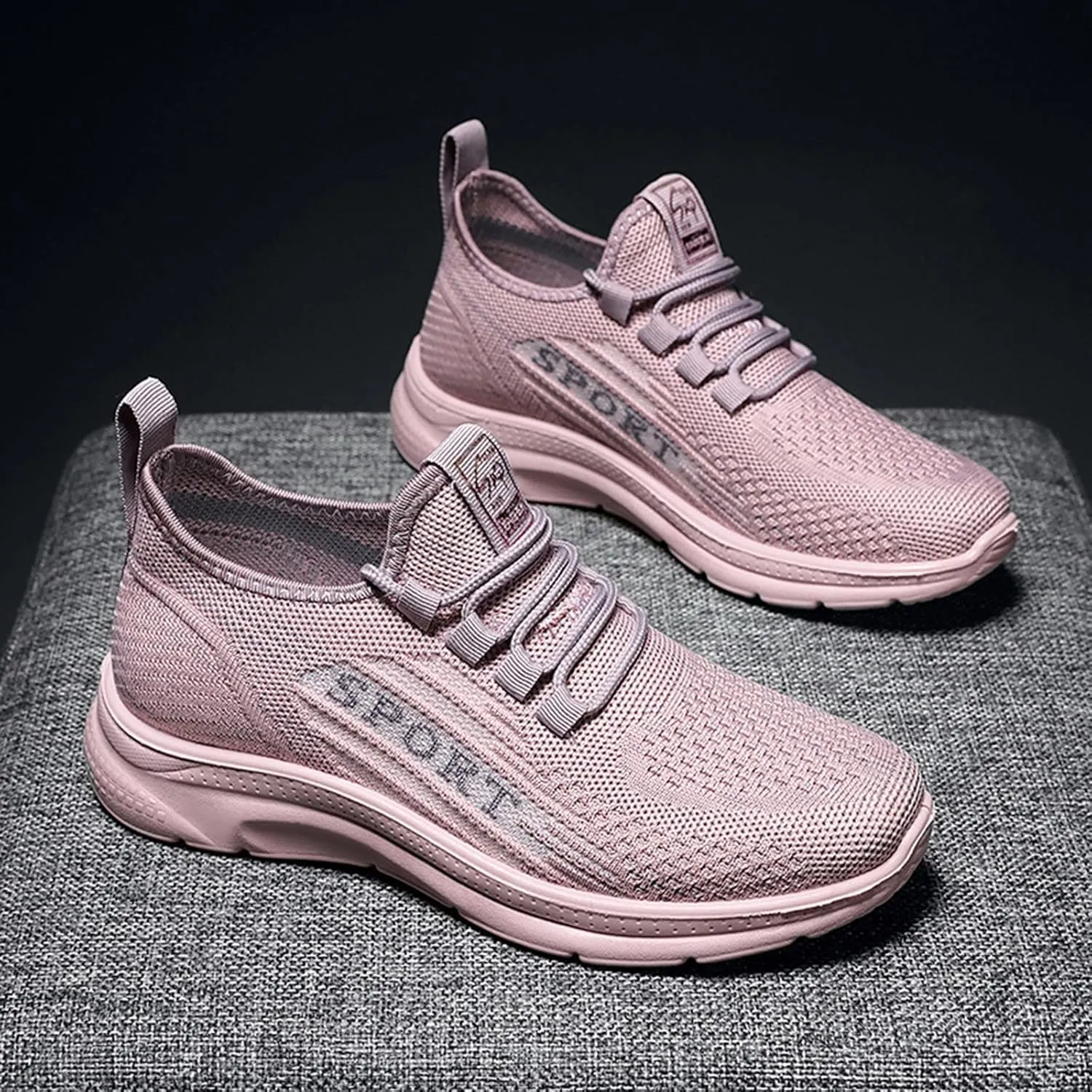 Casual Sneakers for Women Non Slip Comfortable Lightweight Sneaker with Arch Support Breathable Woven Running Shoes