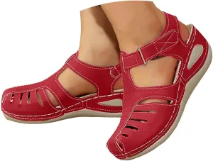 Closed Toe Sandals for Women 2025 Dressy Summer Comfortable Gladiator Sandals Ankle Strap Wedges Breathable Hollow Out Sandal Casual Anti-Slip Sandal Outdoor Walking Shoes