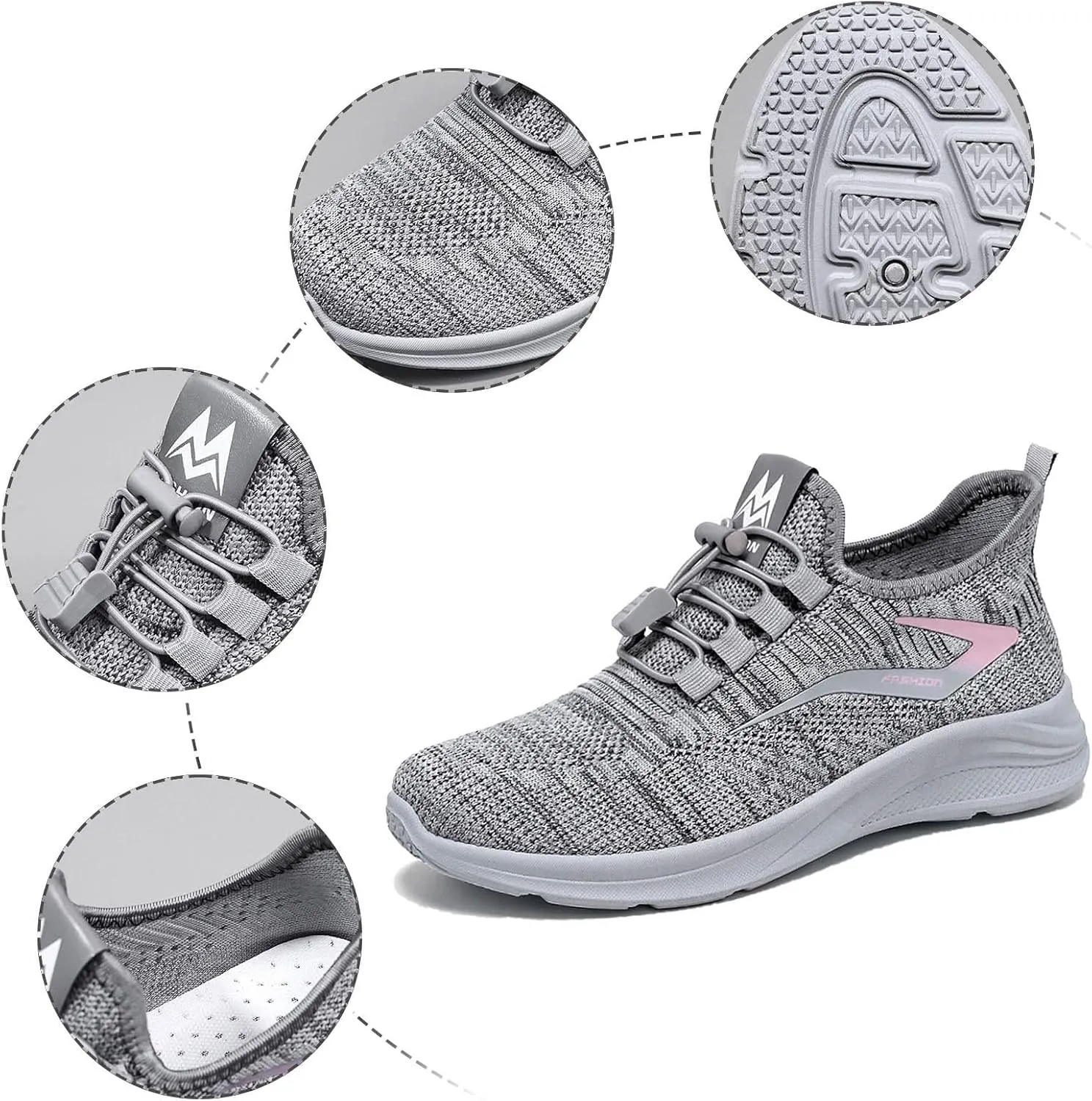Comfort Lightweight Breathable Sneakers for Women Breathable Mesh Slip on Walking Shoes Comfort Diabetic Shoe