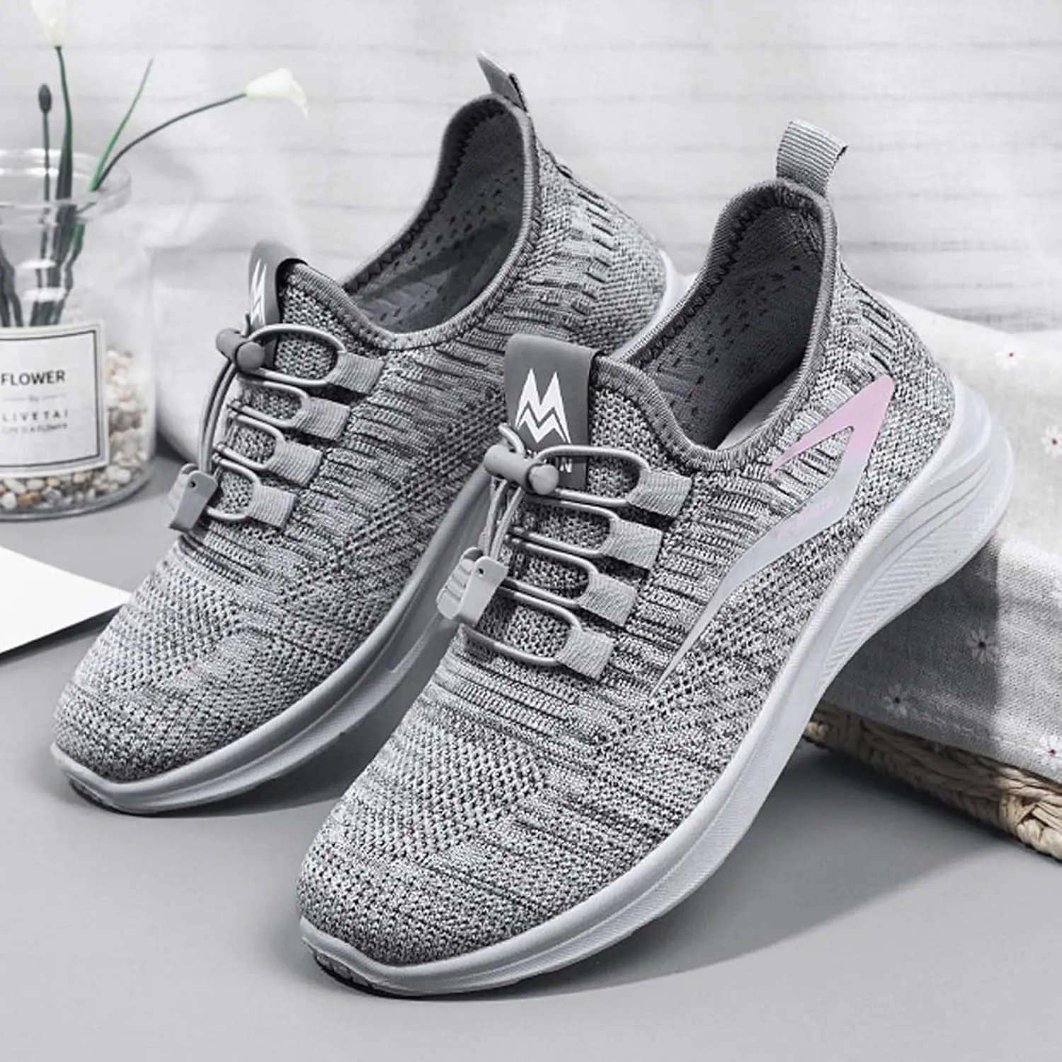 Comfort Lightweight Breathable Sneakers for Women Breathable Mesh Slip on Walking Shoes Comfort Diabetic Shoe