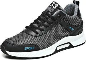 Couple Men's Elevator Shoes Men's Casual Mesh Trainers Lightweight Breathable Lace Up Sports Mens Sneaker Socks Low Cut