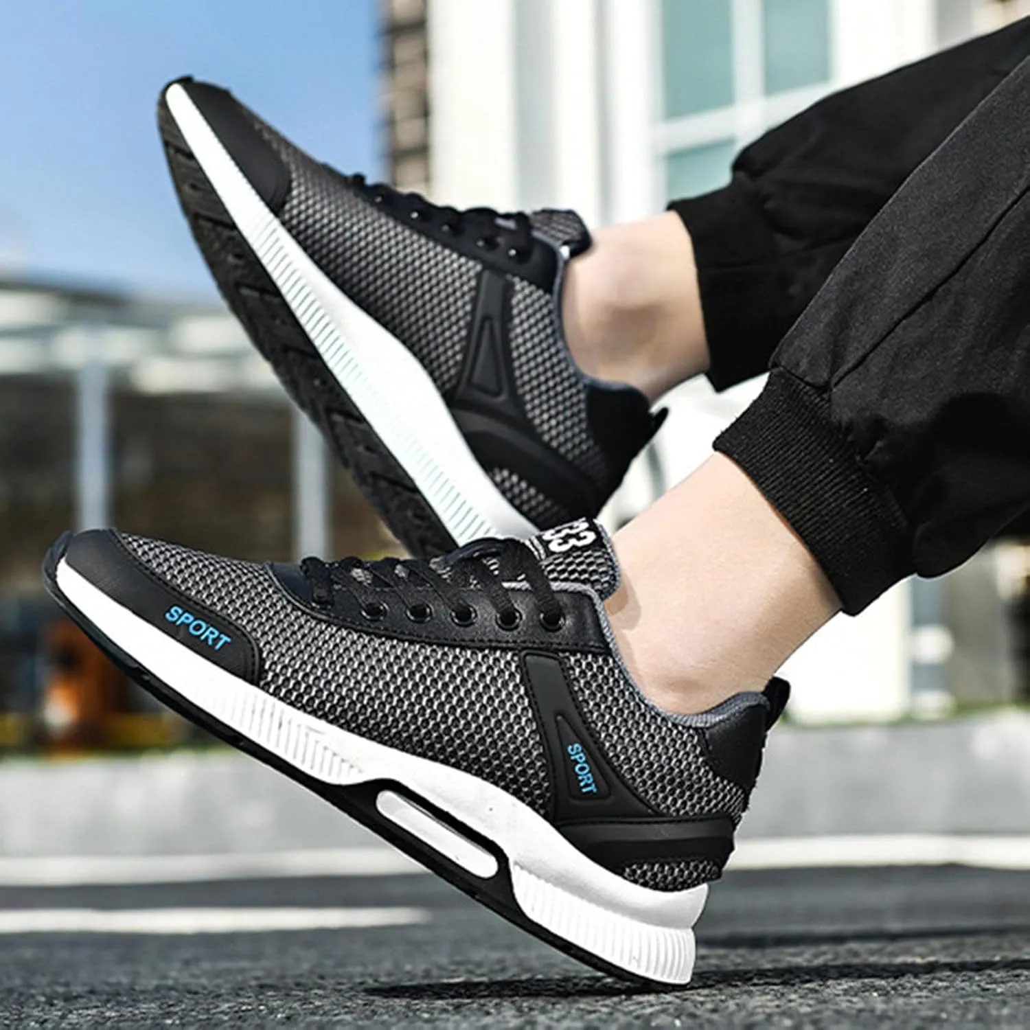 Couple Men's Elevator Shoes Men's Casual Mesh Trainers Lightweight Breathable Lace Up Sports Mens Sneaker Socks Low Cut