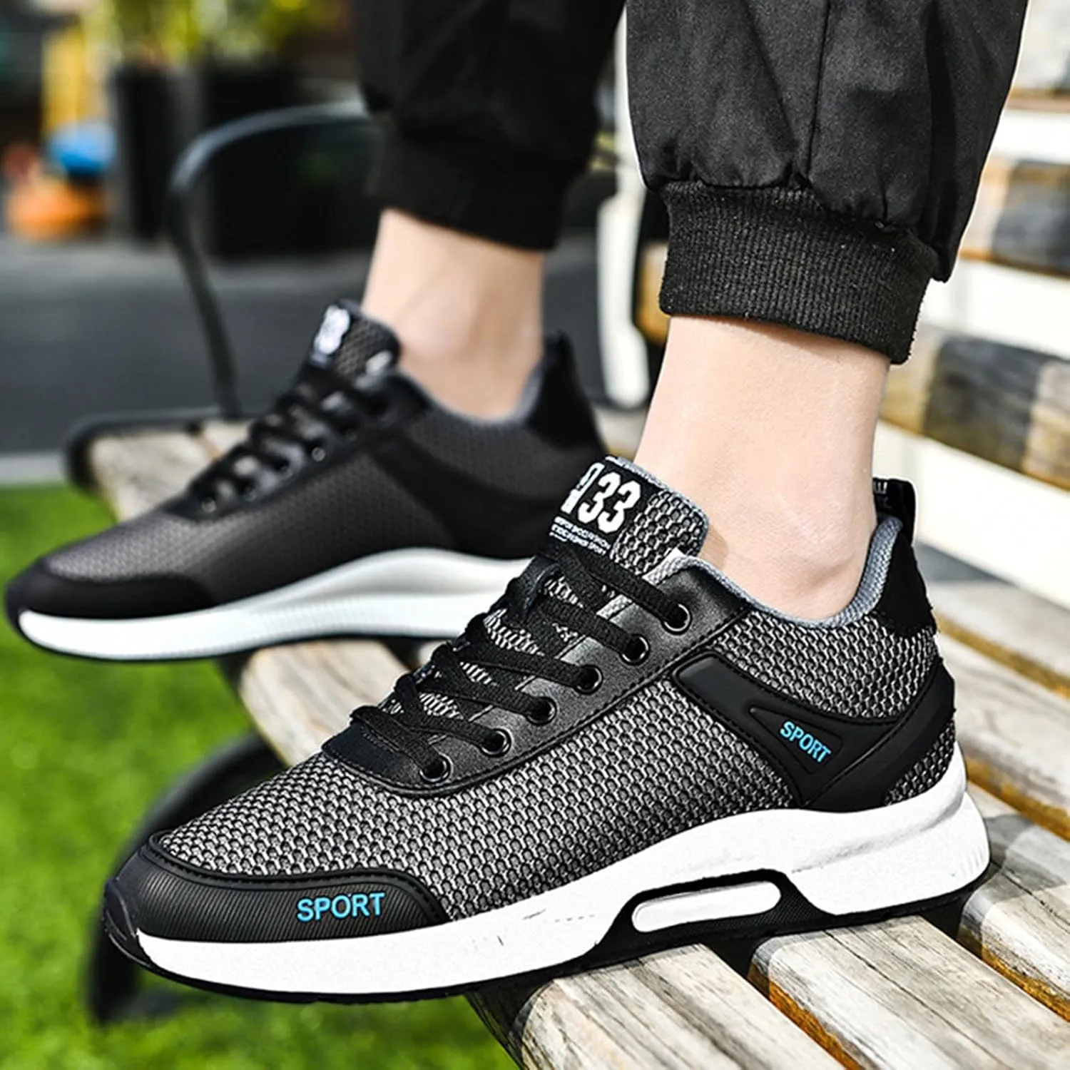 Couple Men's Elevator Shoes Men's Casual Mesh Trainers Lightweight Breathable Lace Up Sports Mens Sneaker Socks Low Cut