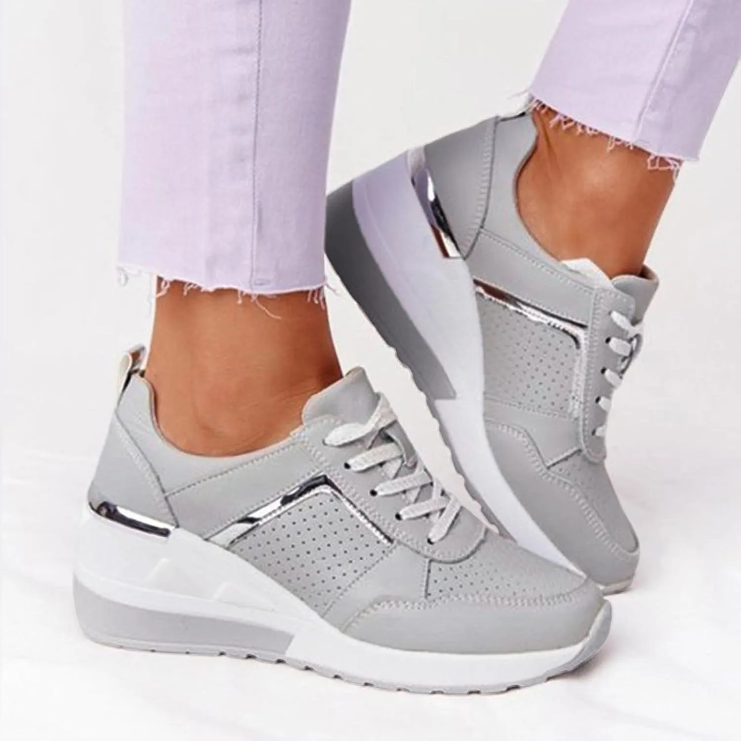 Cushion Comfortable Running Tennis Shoes for Women Low Top Breathable Fashion Sneakers Shoe for Elderly Women