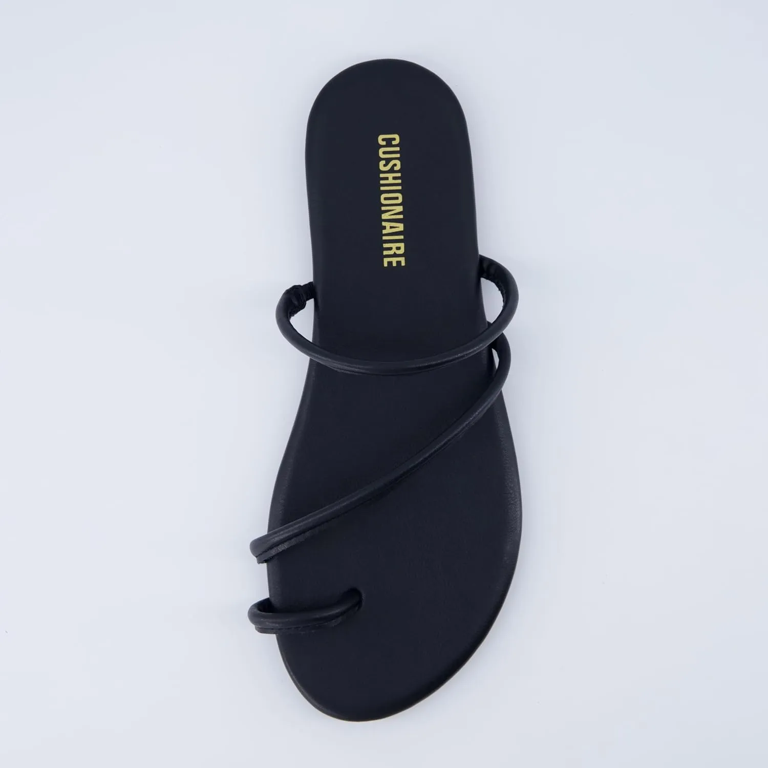 CUSHIONAIRE Resort Women’s Minimalist Strappy Sandals – Lightweight Summer Flat Sandals with Cushioned Footbed