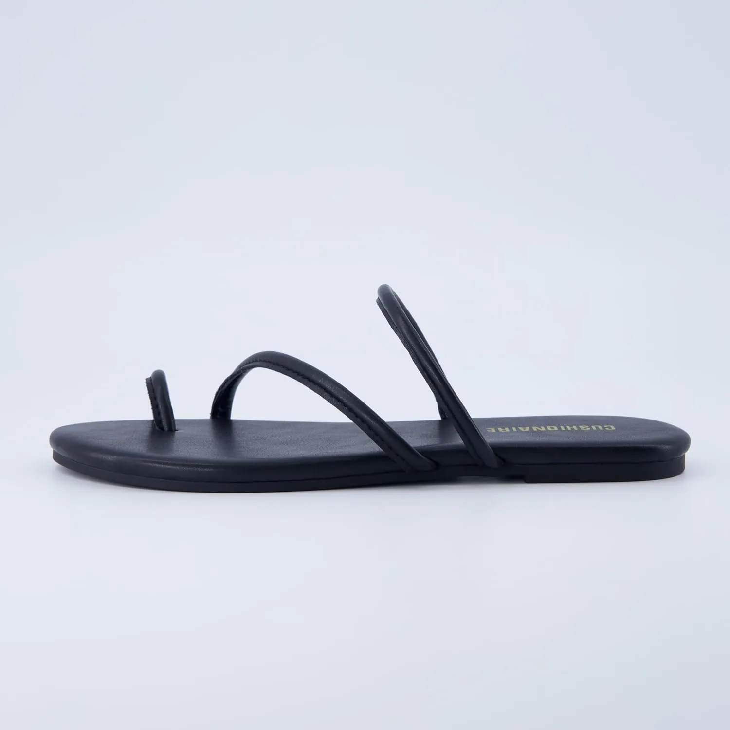 CUSHIONAIRE Resort Women’s Minimalist Strappy Sandals – Lightweight Summer Flat Sandals with Cushioned Footbed