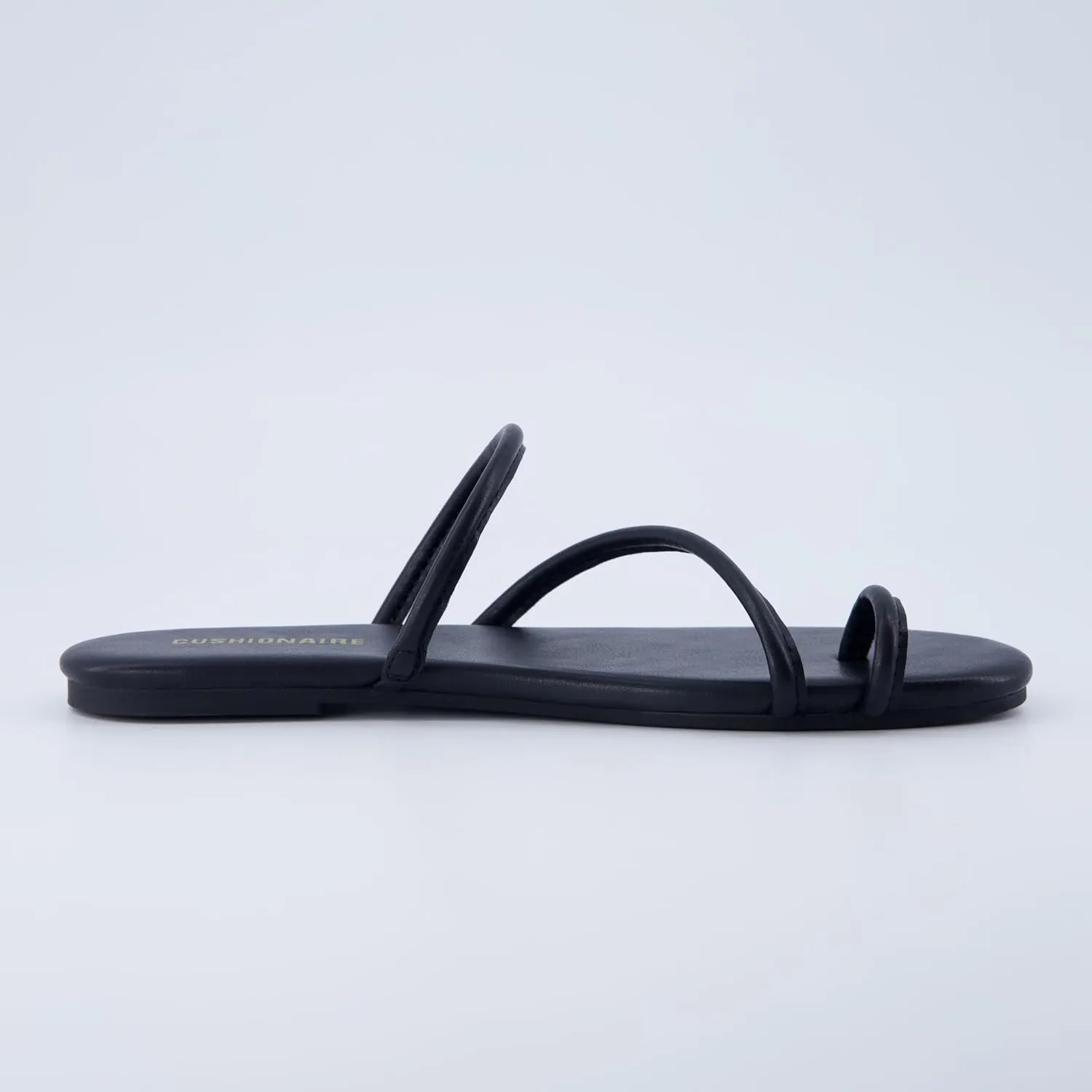 CUSHIONAIRE Resort Women’s Minimalist Strappy Sandals – Lightweight Summer Flat Sandals with Cushioned Footbed
