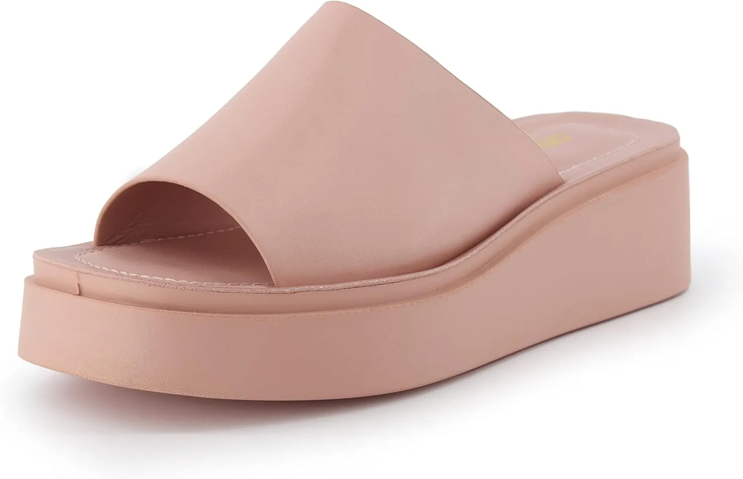 CUSHIONAIRE Women's Play one band platform sandal with  Memory Foam