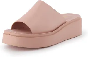CUSHIONAIRE Women's Play one band platform sandal with  Memory Foam