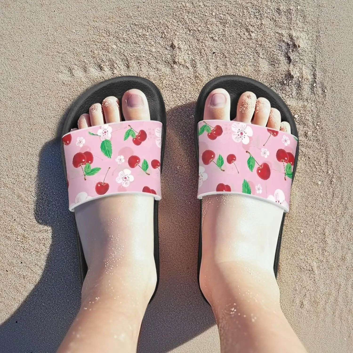 Doojoayie Summer Fruits Non-Slip Slides for Little Kids Girls Beach Water Play