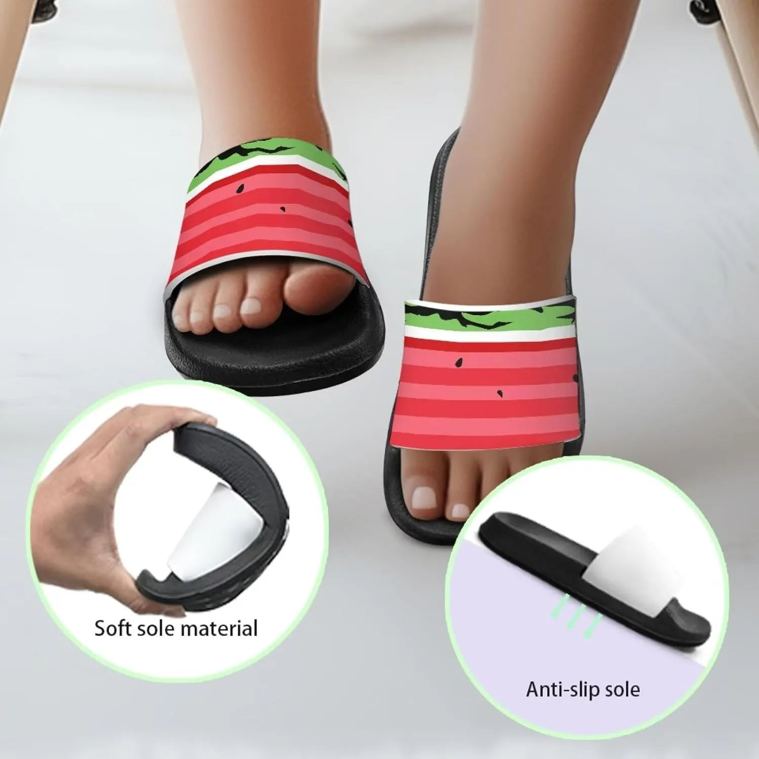 Doojoayie Summer Fruits Non-Slip Slides for Little Kids Girls Beach Water Play
