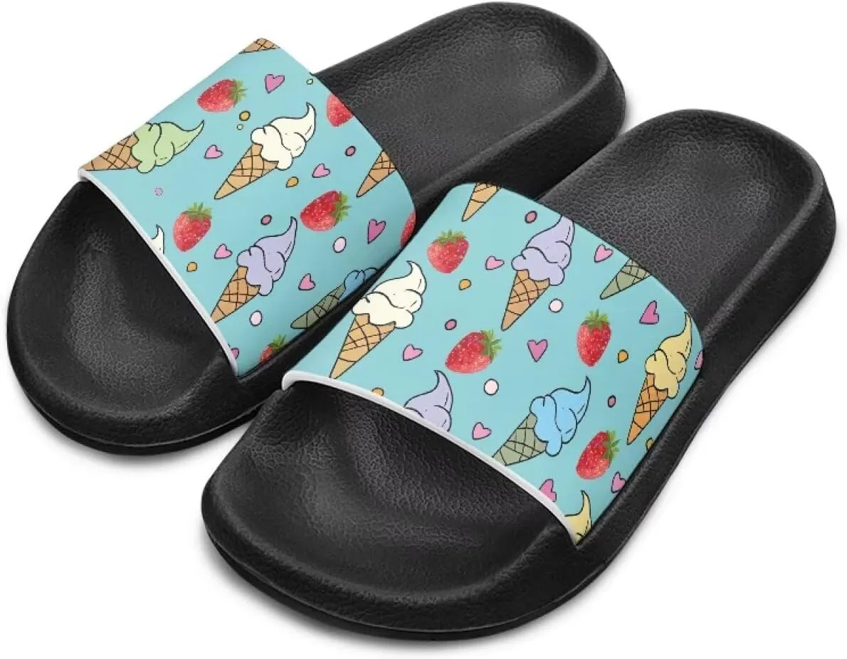 Doojoayie Summer Fruits Non-Slip Slides for Little Kids Girls Beach Water Play