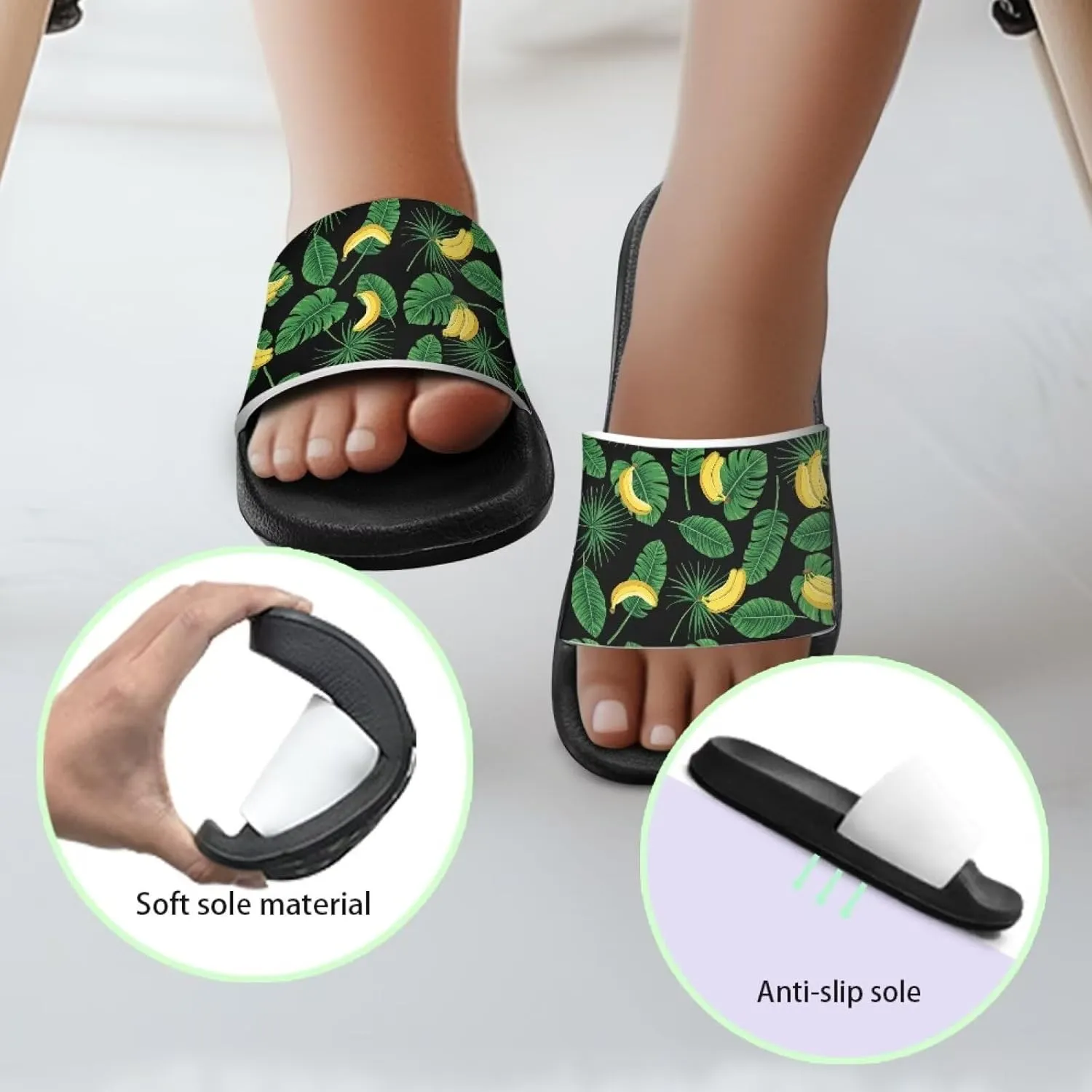 Doojoayie Summer Fruits Non-Slip Slides for Little Kids Girls Beach Water Play