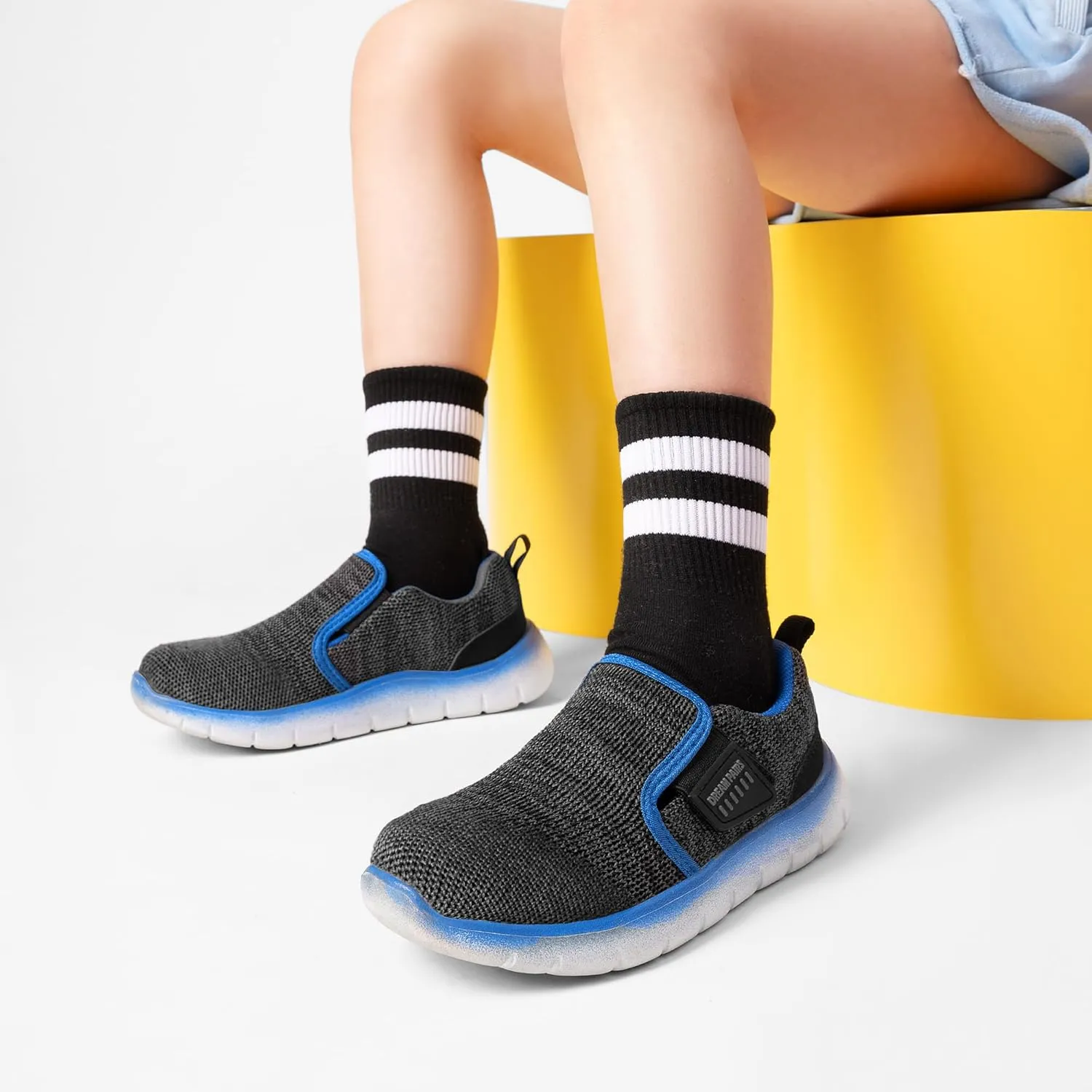 DREAM PAIRS Boys Girls Shoes Kids Slip on Tennis EZ-Ons MightyMovers Running Athletic Barefoot Zero Drop Sports Sneakers