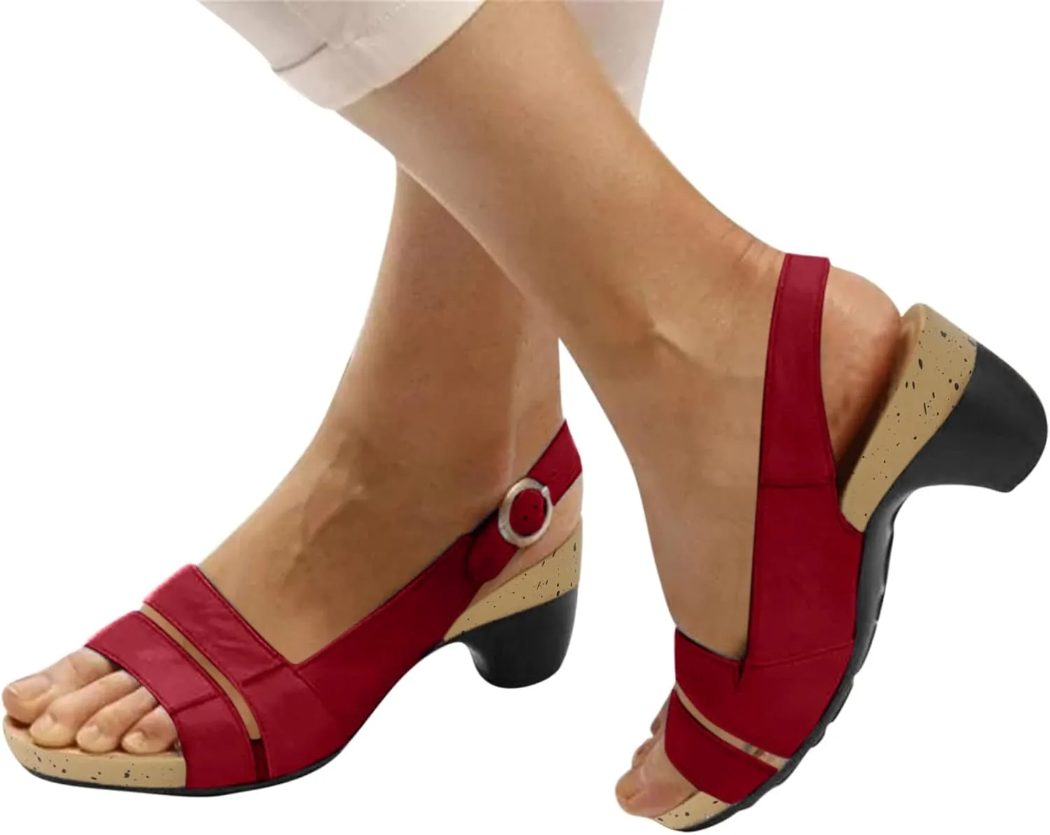 Eduavar Sandals Women Dressy Summer, Women's Sandals Wedge Sandals Ultra-Comfy Breathable Sandals Orthotic Sandals Women