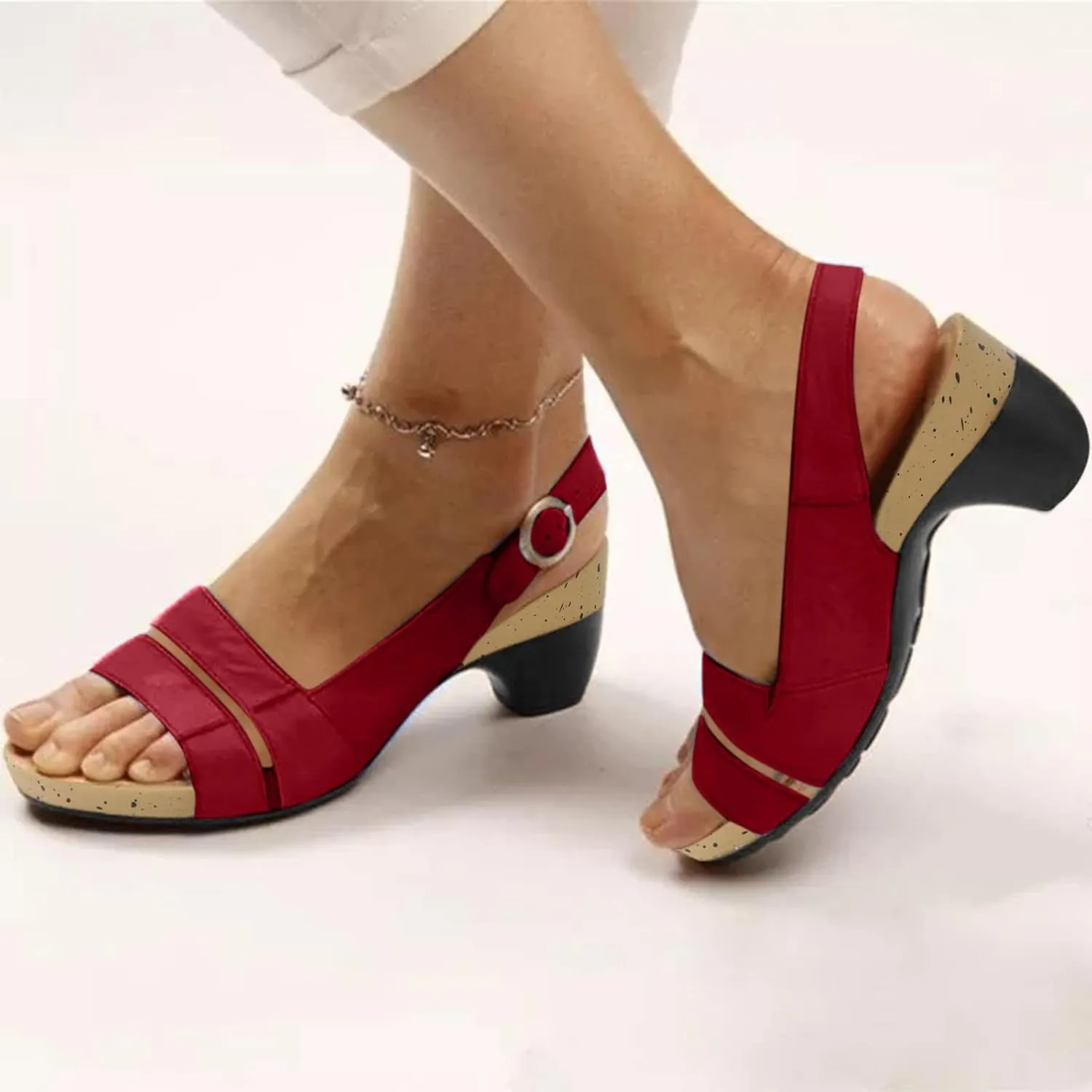Eduavar Sandals Women Dressy Summer, Women's Sandals Wedge Sandals Ultra-Comfy Breathable Sandals Orthotic Sandals Women