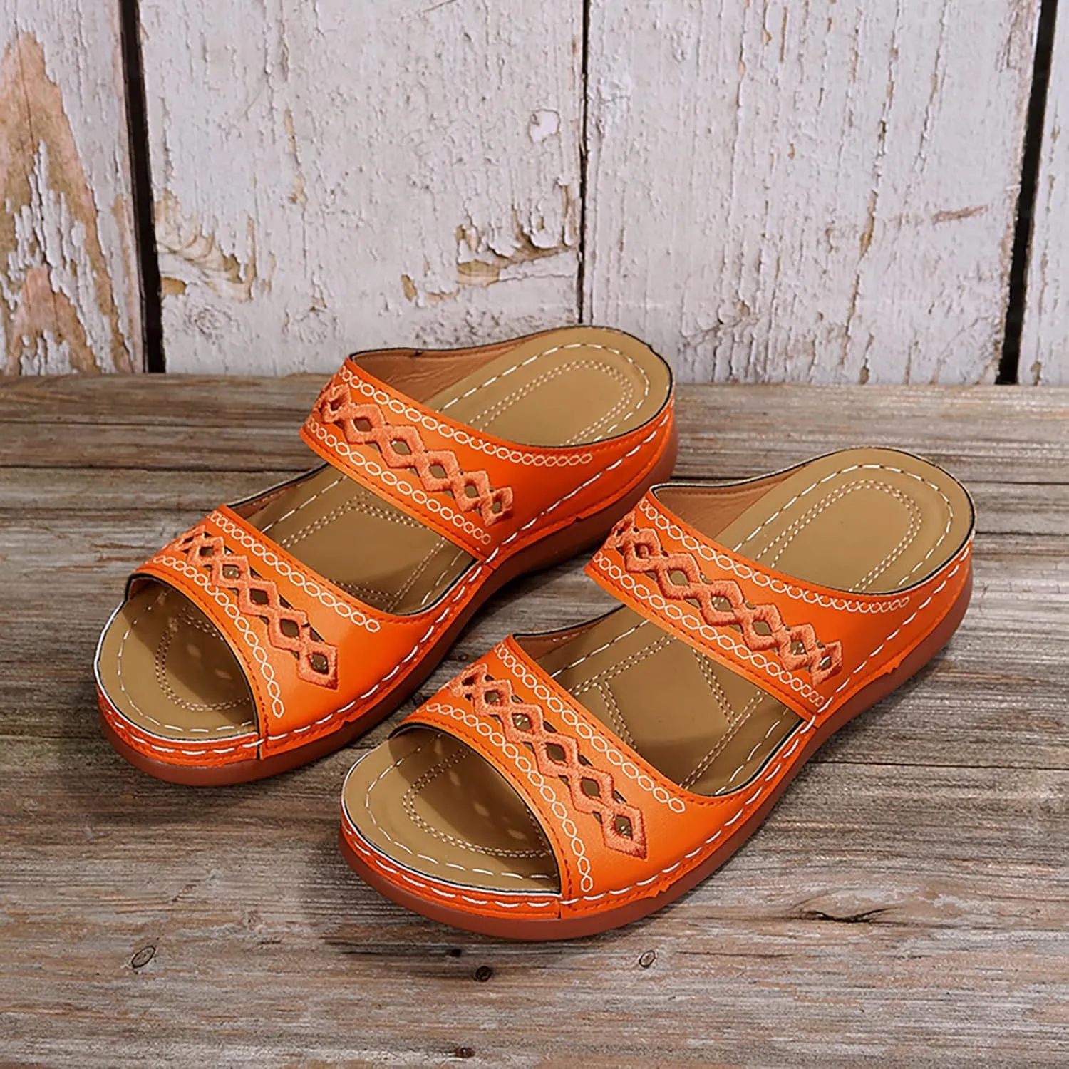 Eduavar Womens Platform Sandals,Summer Sandals Comfortable Beach Travel Sandals Stylish Slip On Sandals Open Toe Sandals