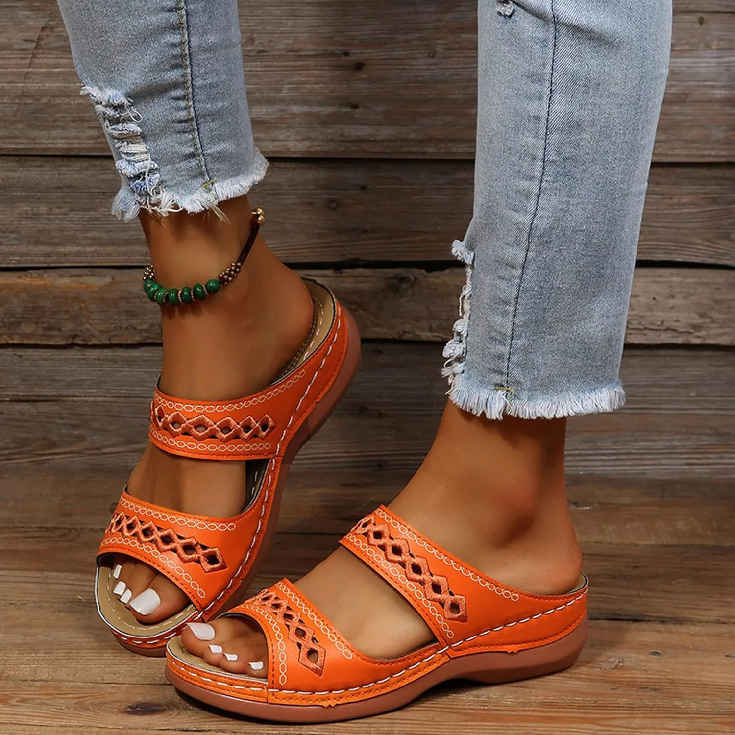 Eduavar Womens Platform Sandals,Summer Sandals Comfortable Beach Travel Sandals Stylish Slip On Sandals Open Toe Sandals