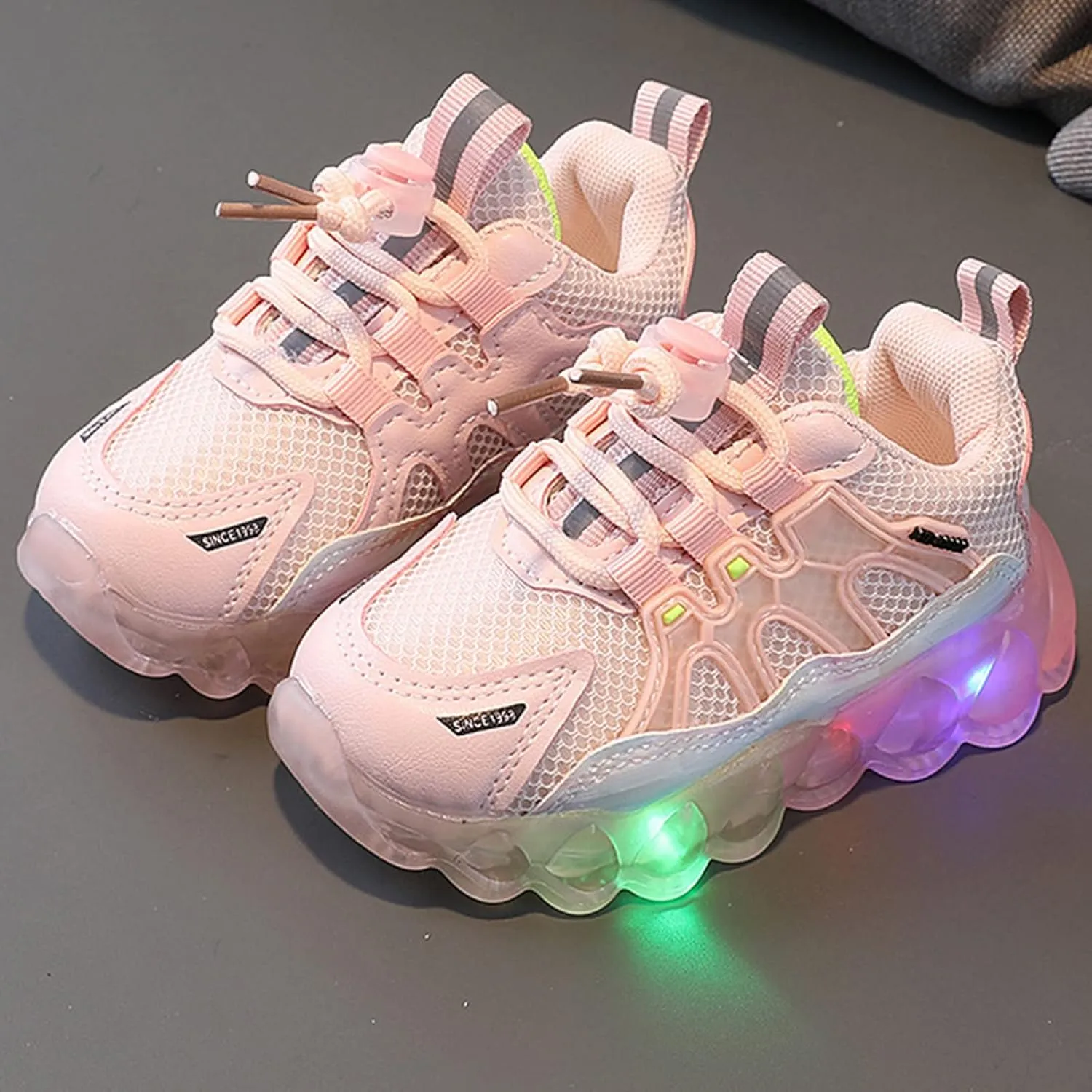 Fashion Light On Baby Shoes Breathable Soft Sole Slip-on Athletic Sneakers Toddler Cool Tennis Shoes Glowing Trainer