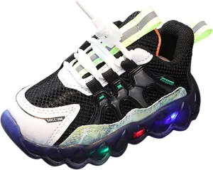 Fashion Light On Baby Shoes Breathable Soft Sole Slip-on Athletic Sneakers Toddler Cool Tennis Shoes Glowing Trainer